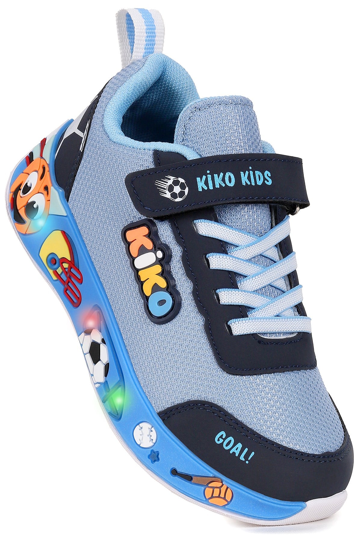 Velcro Işıklı Günlük Cırtlı Erkek Çocuk Spor Ayakkabı İndigo