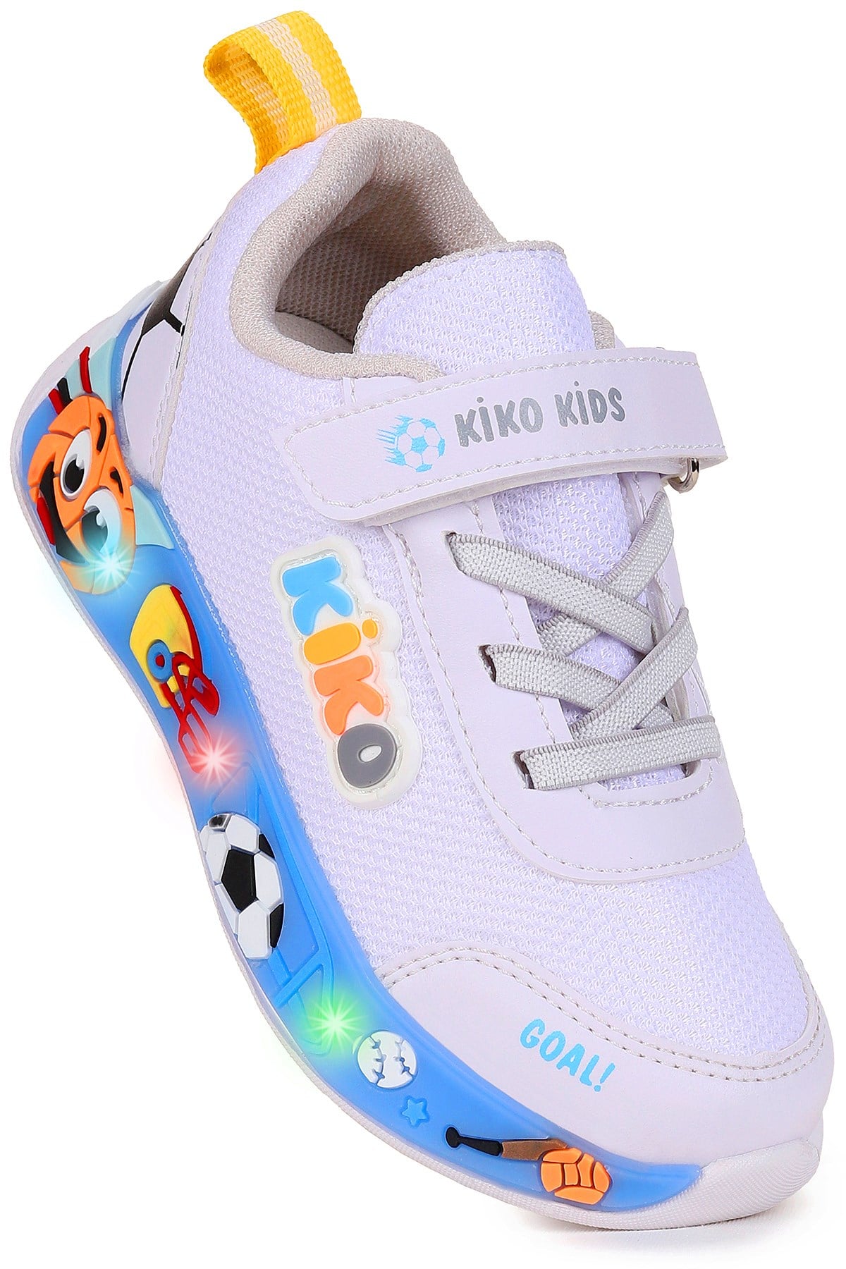 Velcro Işıklı Günlük Cırtlı Erkek Çocuk Spor Ayakkabı Beyaz - Buz