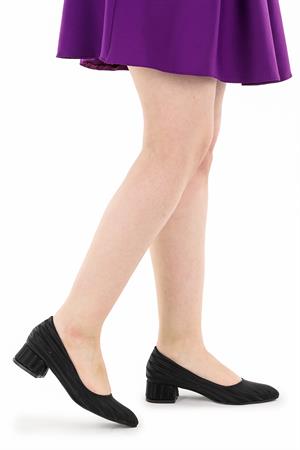 Erega 3D Kadın 4 Cm Topuklu Ayakkabı Siyah