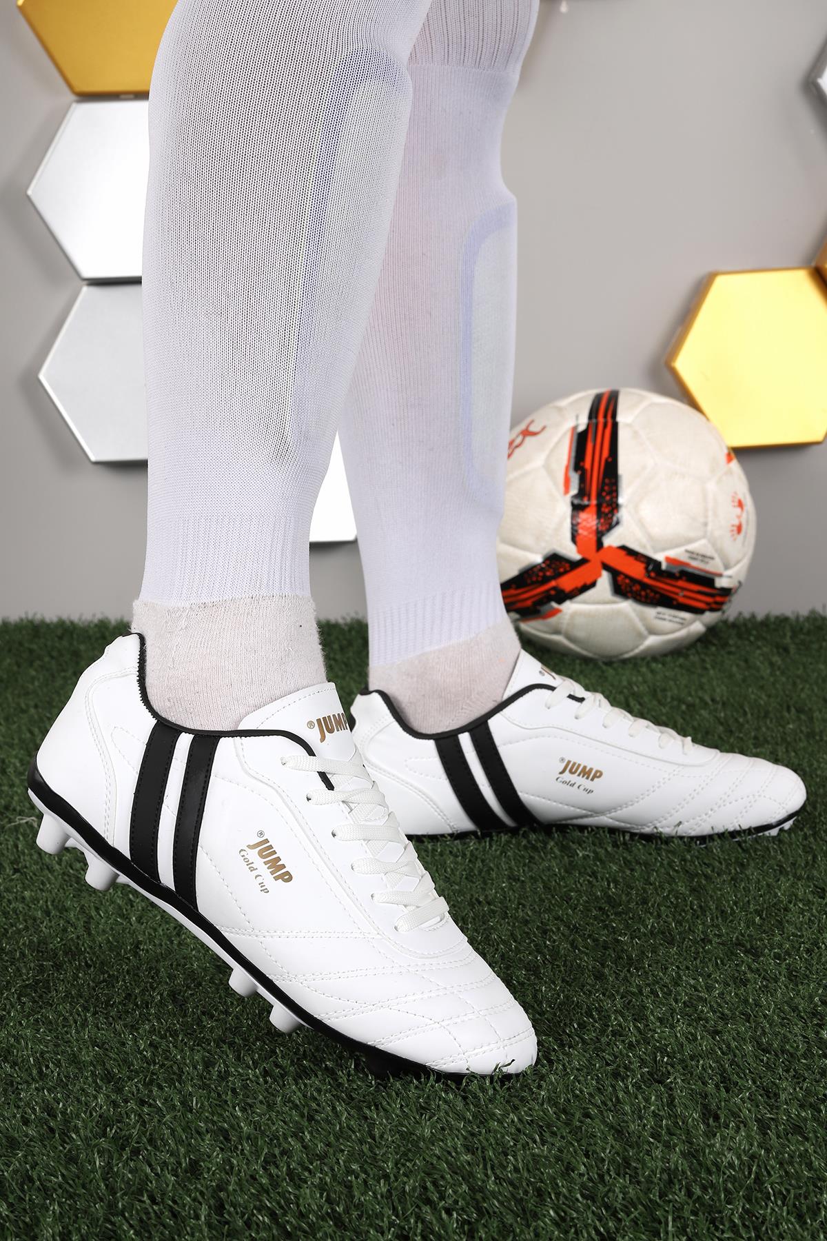 13256 Krampon Çim Saha Erkek Futbol Ayakkabı Beyaz