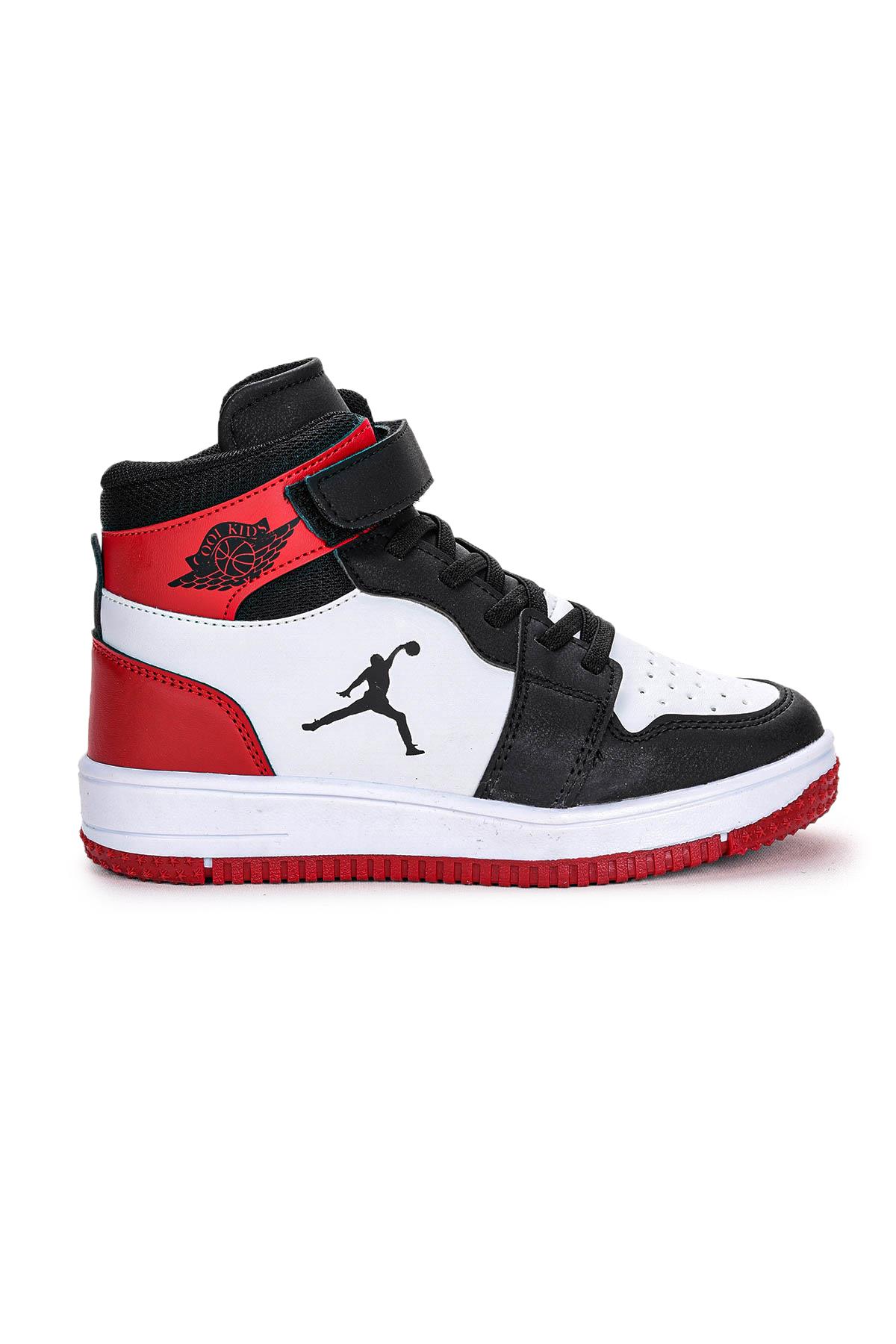 Jordan Cırtlı Basketbol Erkek Çocuk Spor Ayakkabı Siyah - Kırmızı