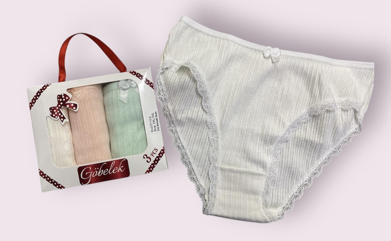 Göbelek 3'lü Dantelli Bikini Kutulu ( 0110)