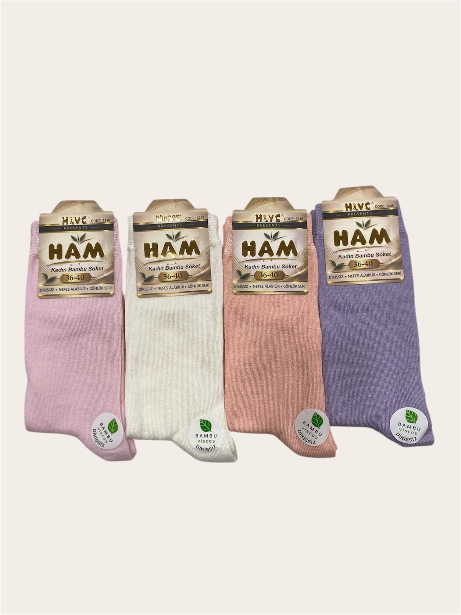 Ham Viskon Bambu Kadın Soket ( 12 ADET )