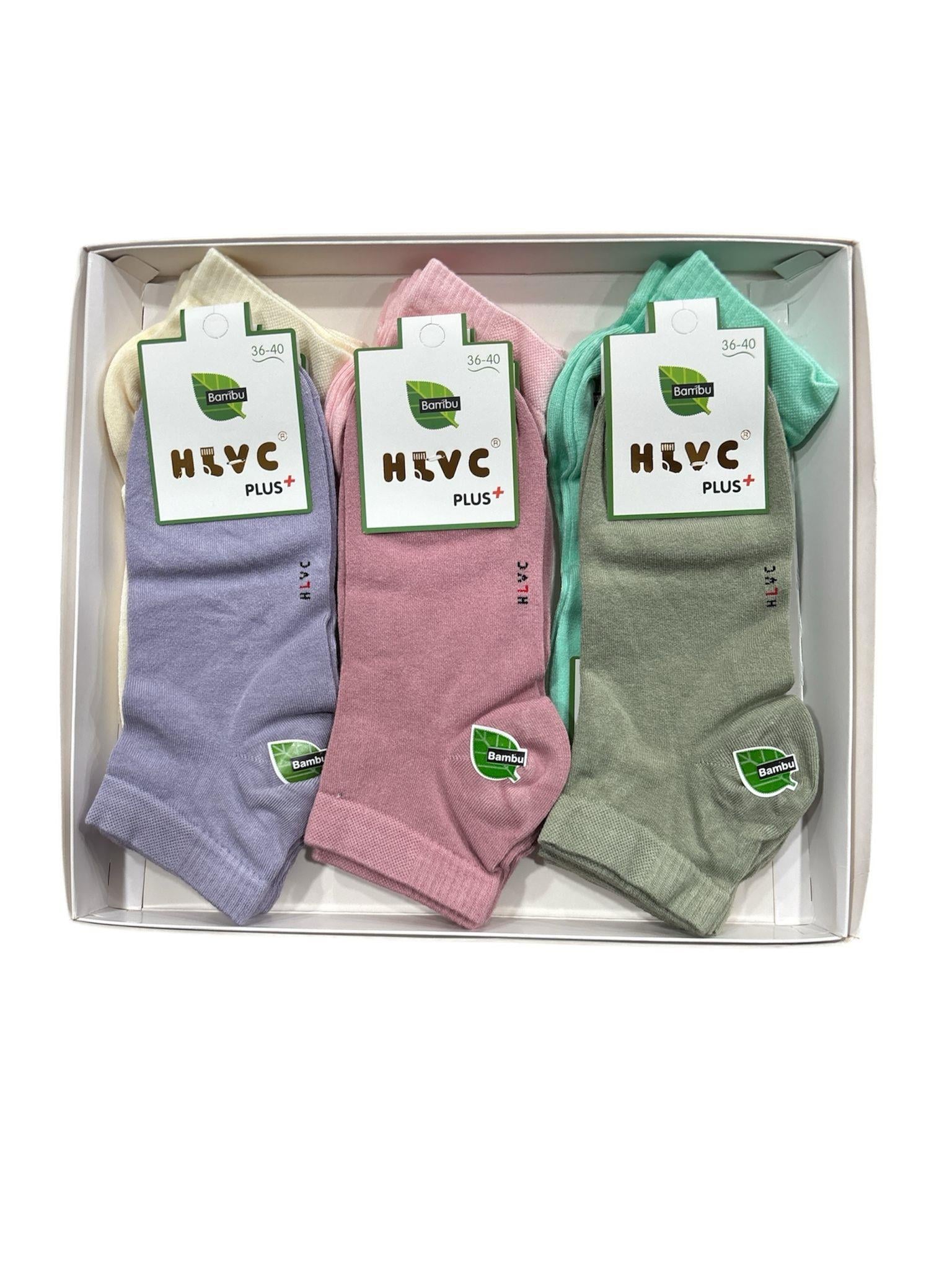 HLVC Bayan Bambu Patik Dikişsiz Yıkamalı (12 Çift)