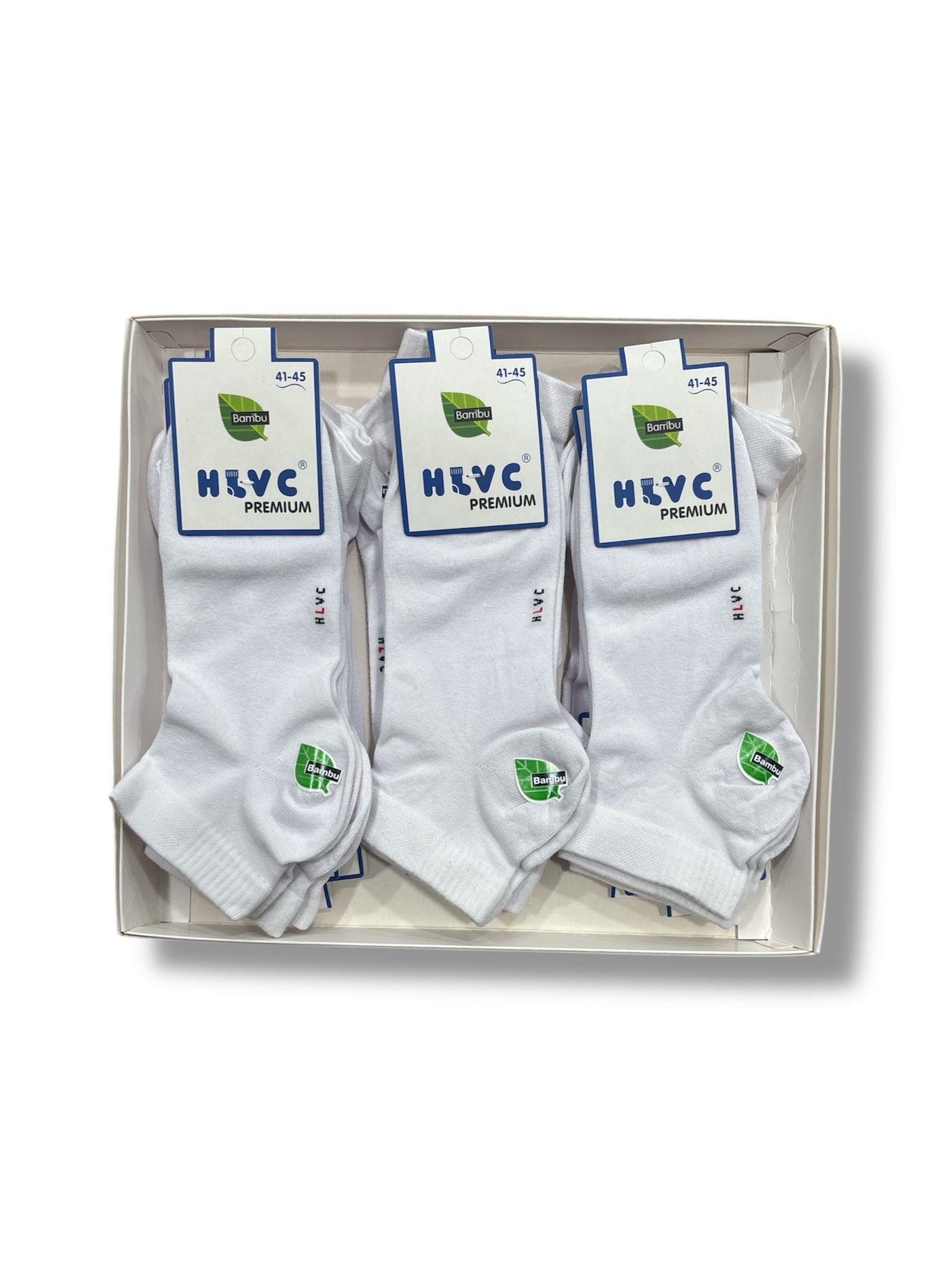 HLVC Erkek Bambu Patik Dikişsiz Yıkamalı (12 Çift)