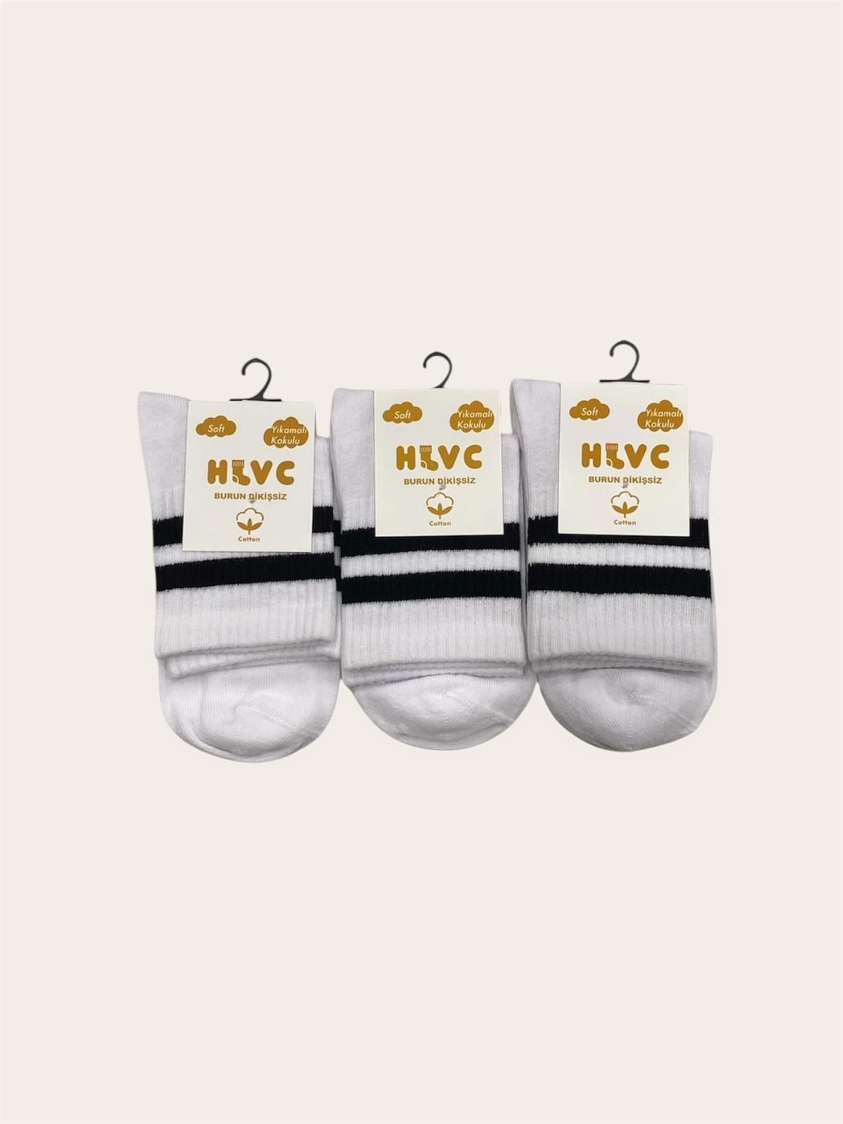 Hlvc Beyaz Kolej Çorabı -Dikişsiz- (12 Çift)