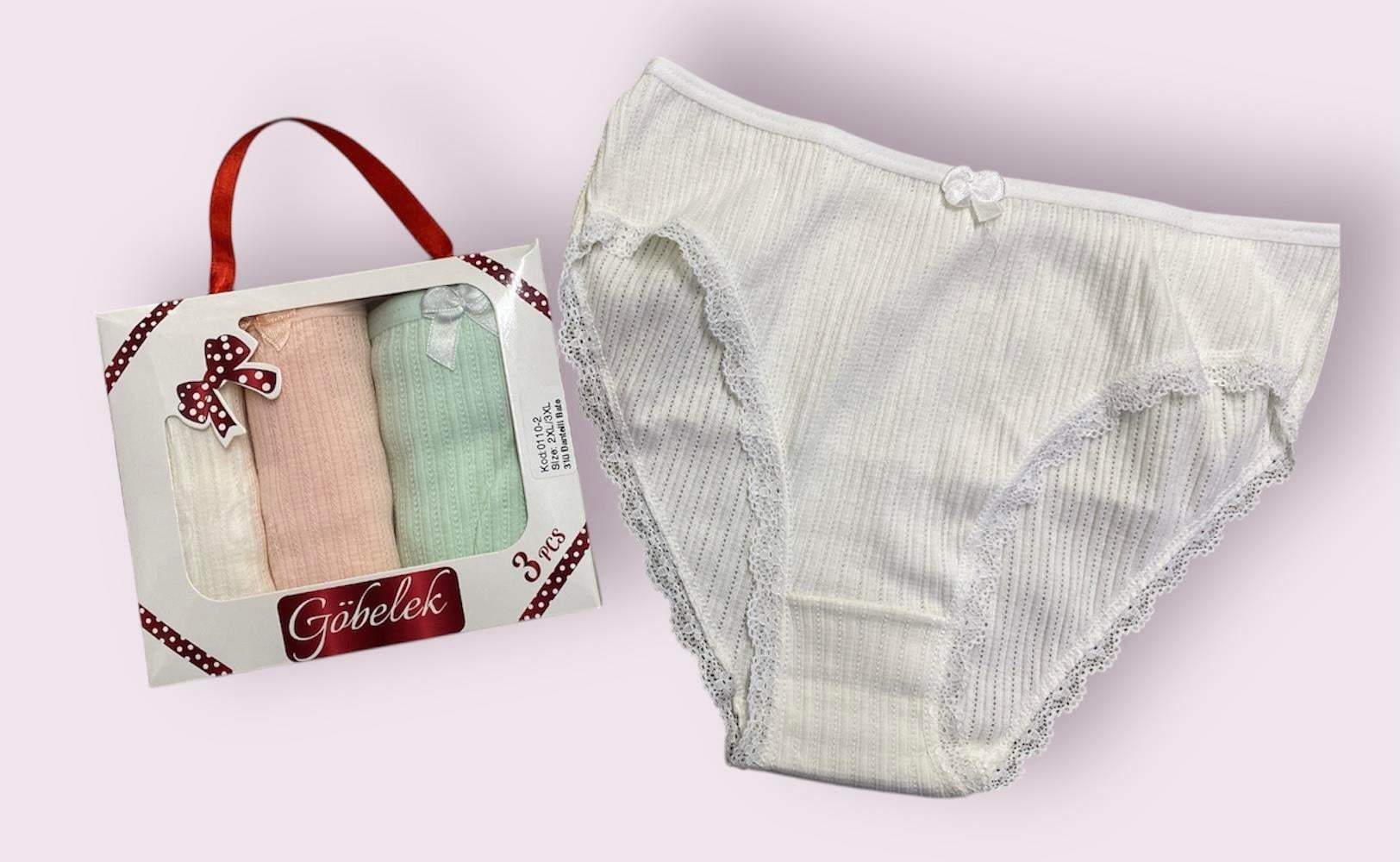 Göbelek 3'lü Dantelli Bikini Kutulu ( 0110)