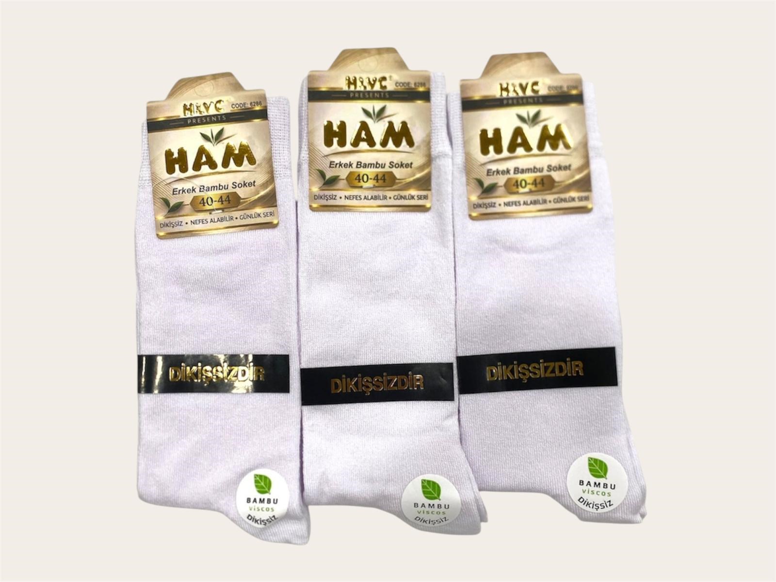 Ham Erkek Viskon Bambu Soket ( 12 Adet )