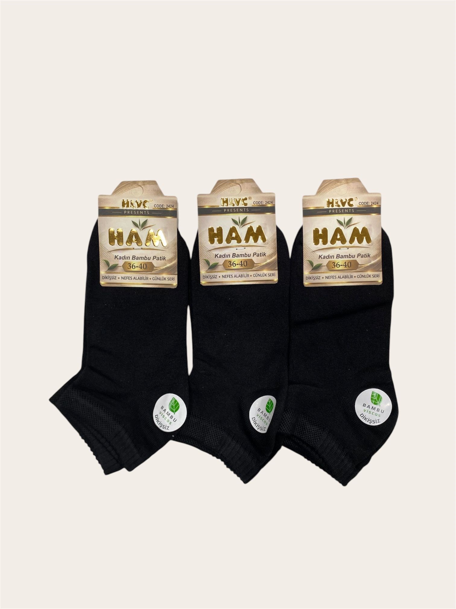 Ham Viskon Bambu Kadın Patik ( 12 ADET )