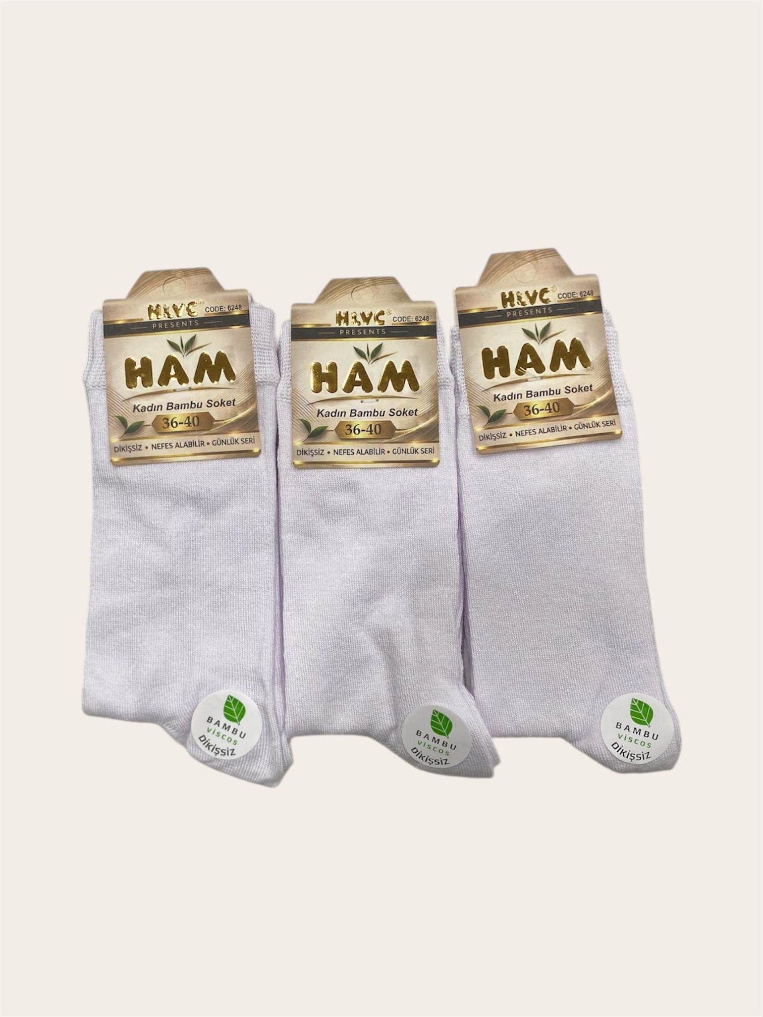 Ham Viskon Bambu Kadın Soket ( 12 ADET )