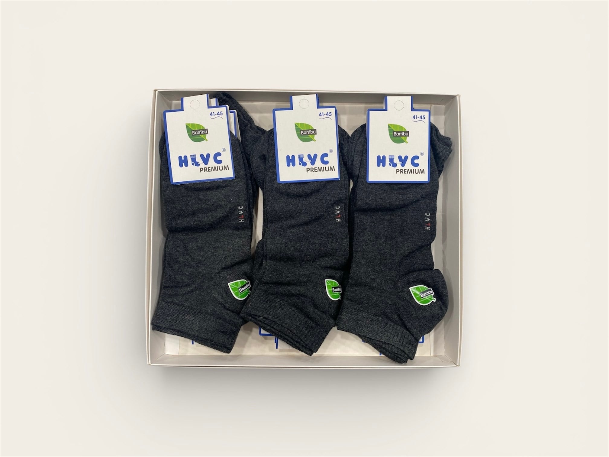 HLVC Erkek Bambu Patik Dikişsiz Yıkamalı (12 Çift)