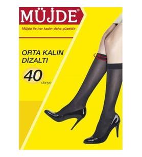 Müjde 40 Den Orta Kalın Dizaltı Çorap 12`li