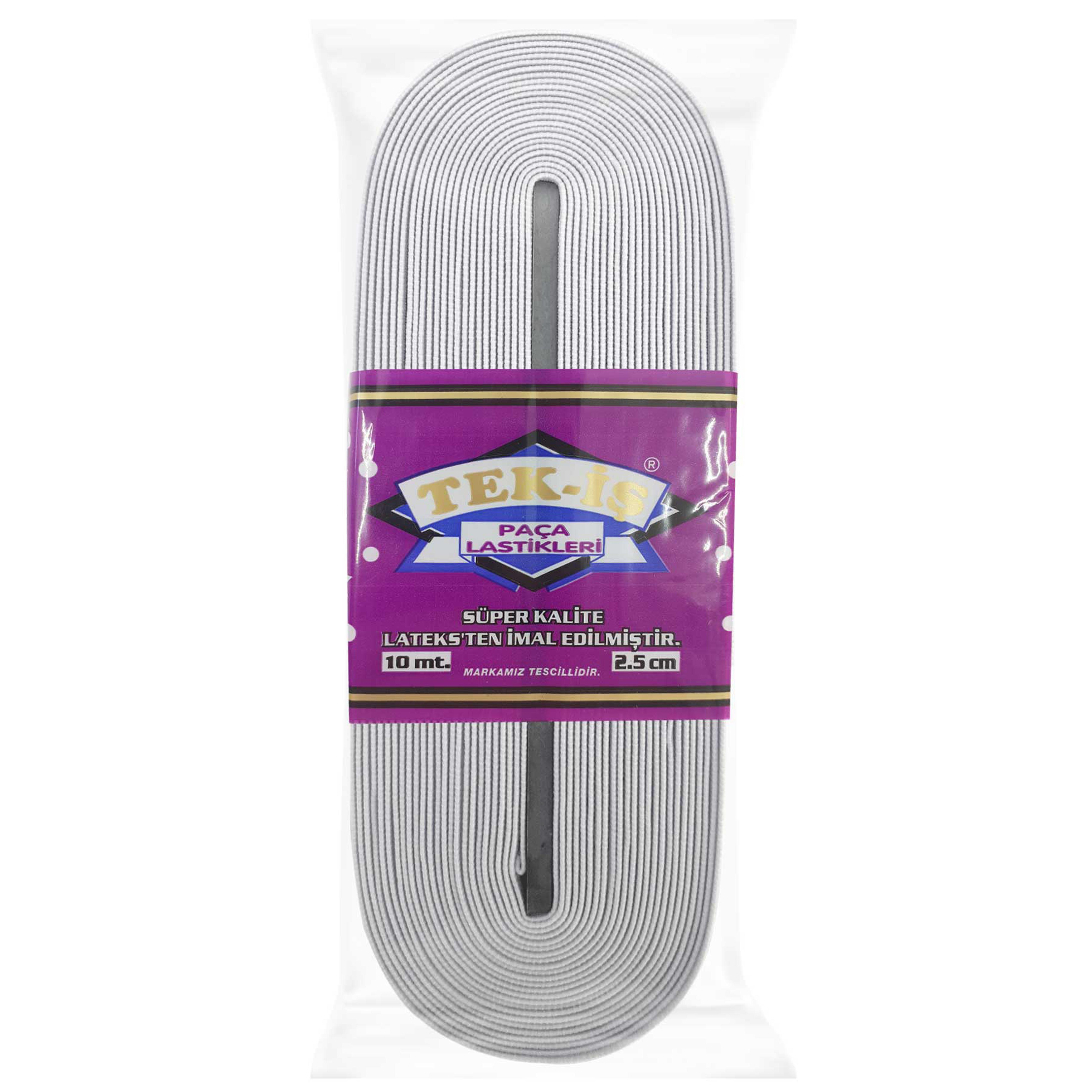 Tekiş Paça Lastik ( 2.5 cm beyaz )
