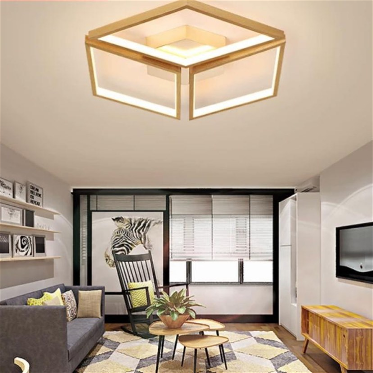 PLAFONYER LED AVİZEPLAFONYER LED AVİZE-37-ESKİTME GOLD GÖVDE RENGİ