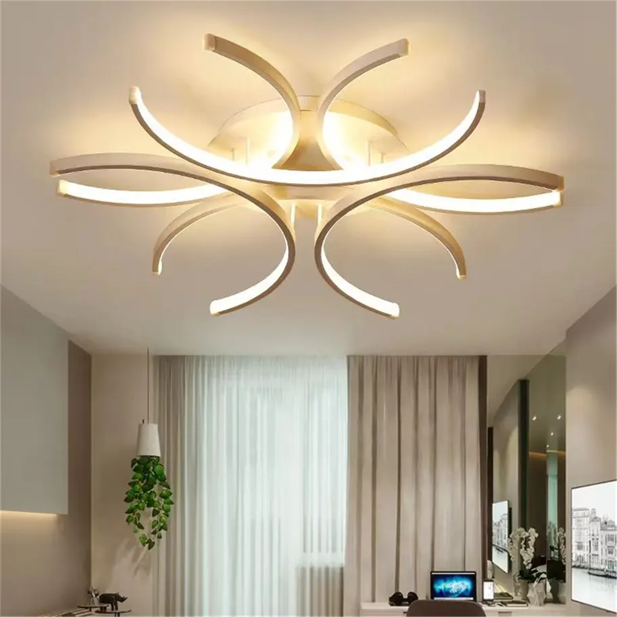 PLAFONYER LED AVİZEPLAFONYER LED AVİZE-58-ANTRASİT GÖVDE RENGİ