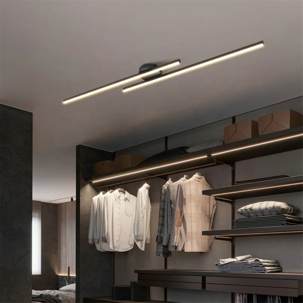 PLAFONYER LED AVİZEPLAFONYER LED AVİZE-68-SİYAH GÖVDE RENGİ