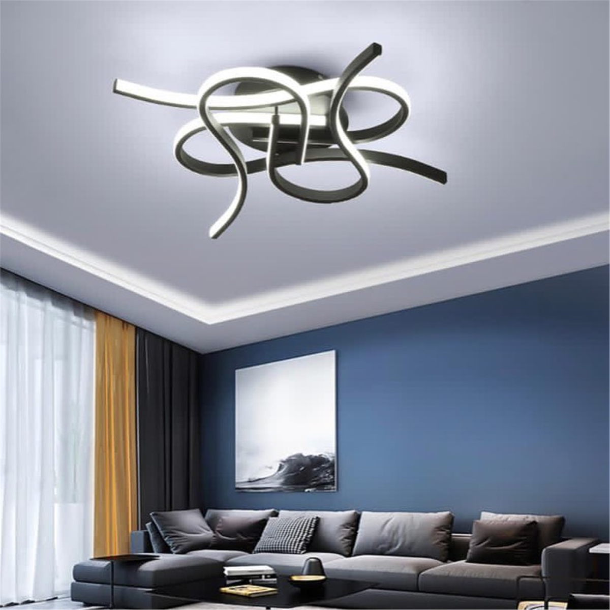 PLAFONYER LED AVİZEPLAFONYER LED AVİZE-29-SİYAH GÖVDE RENGİ