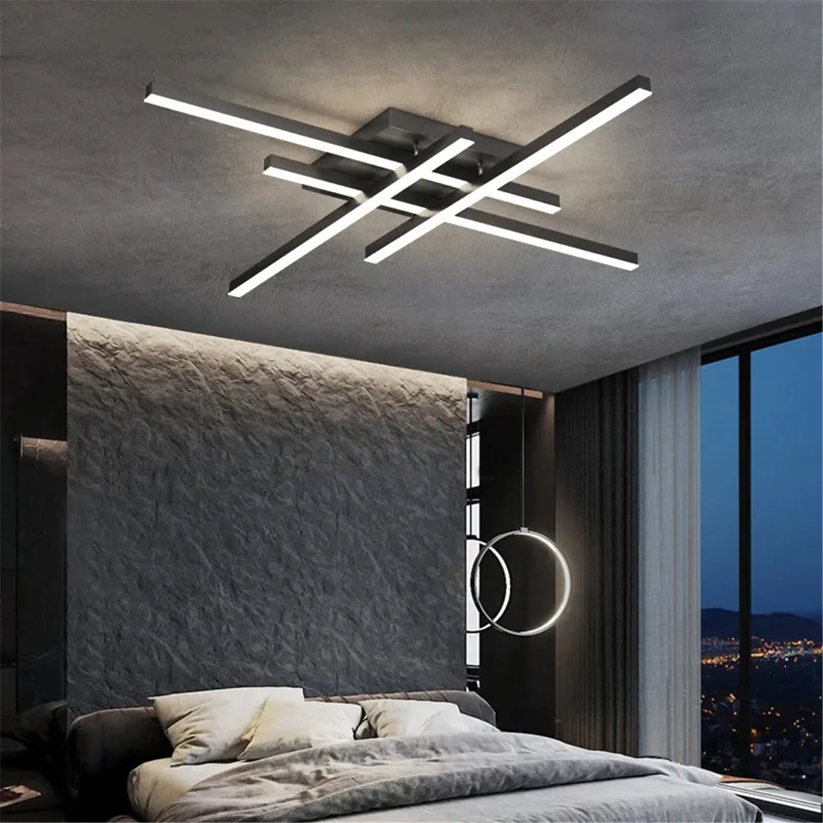 PLAFONYER LED AVİZEPLAFONYER LED AVİZE-32-SİYAH GÖVDE RENGİ