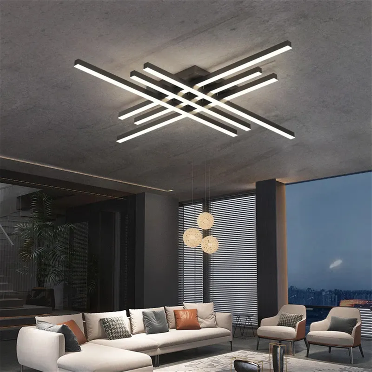 PLAFONYER LED AVİZEPLAFONYER LED AVİZE-33-ANTRASİT GÖVDE RENGİ