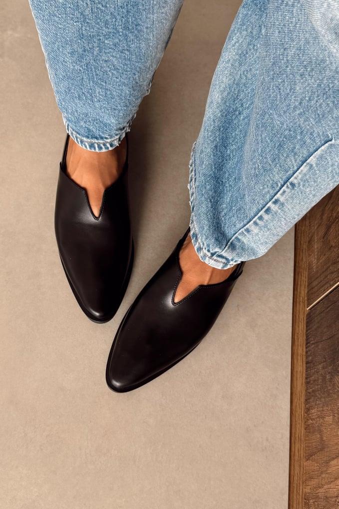 Sale Aria Siyah Hakiki Deri Ayakkabı