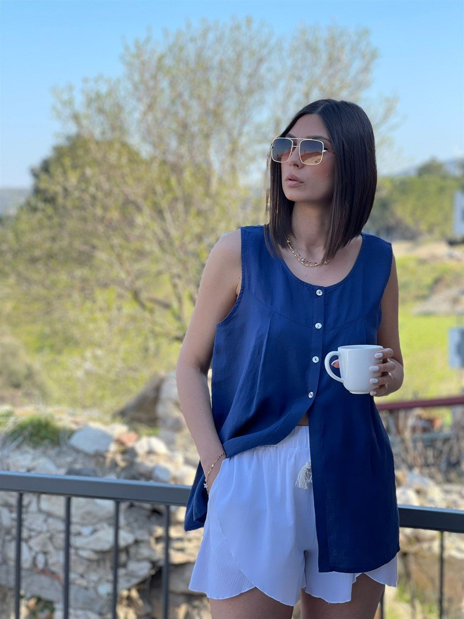 ANDROS İNDİGO BLUZ