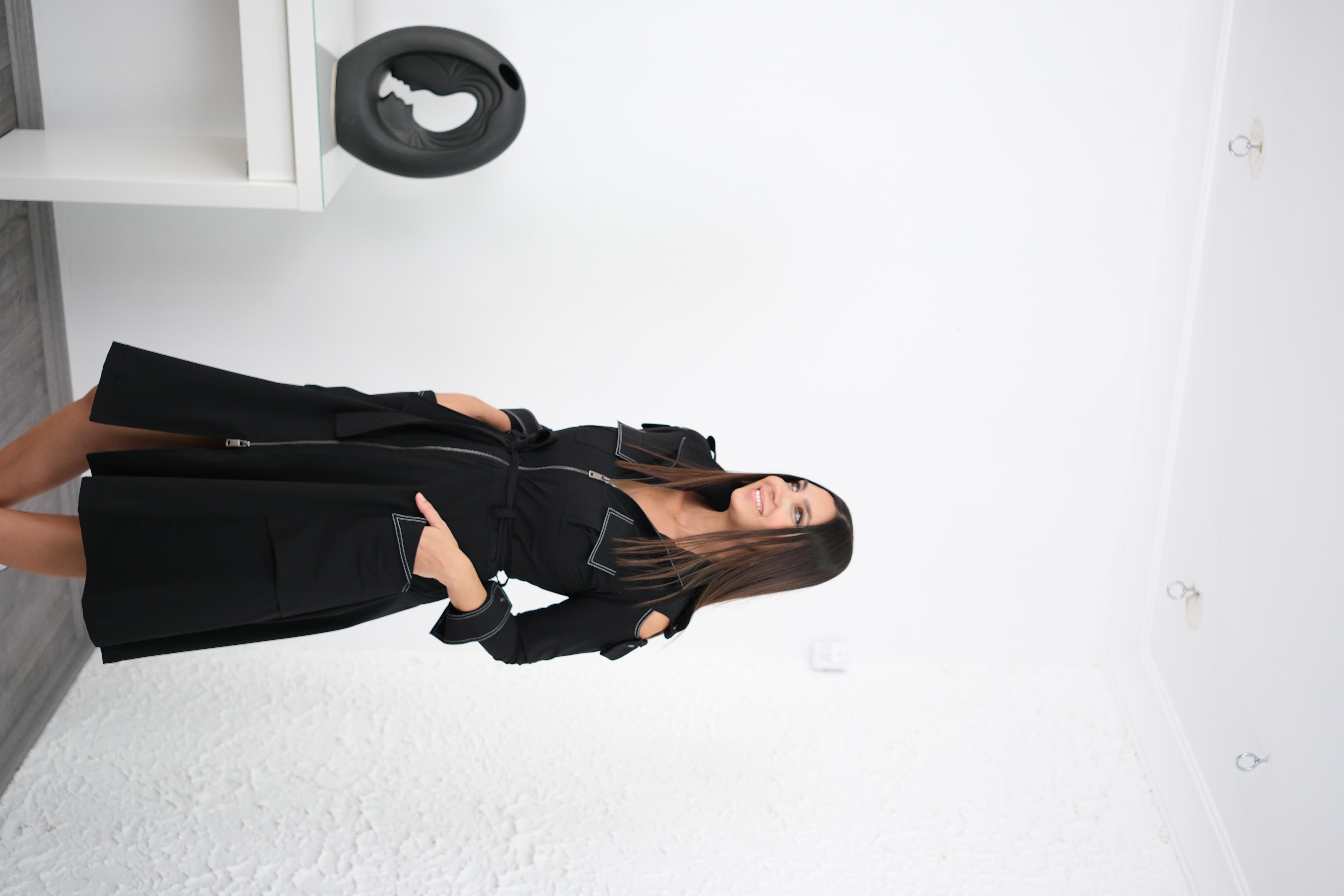 BEROSE SİYAH TASARIM ELBİSE