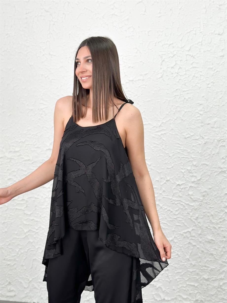 BEYME SİYAH TASARIM BLUZ