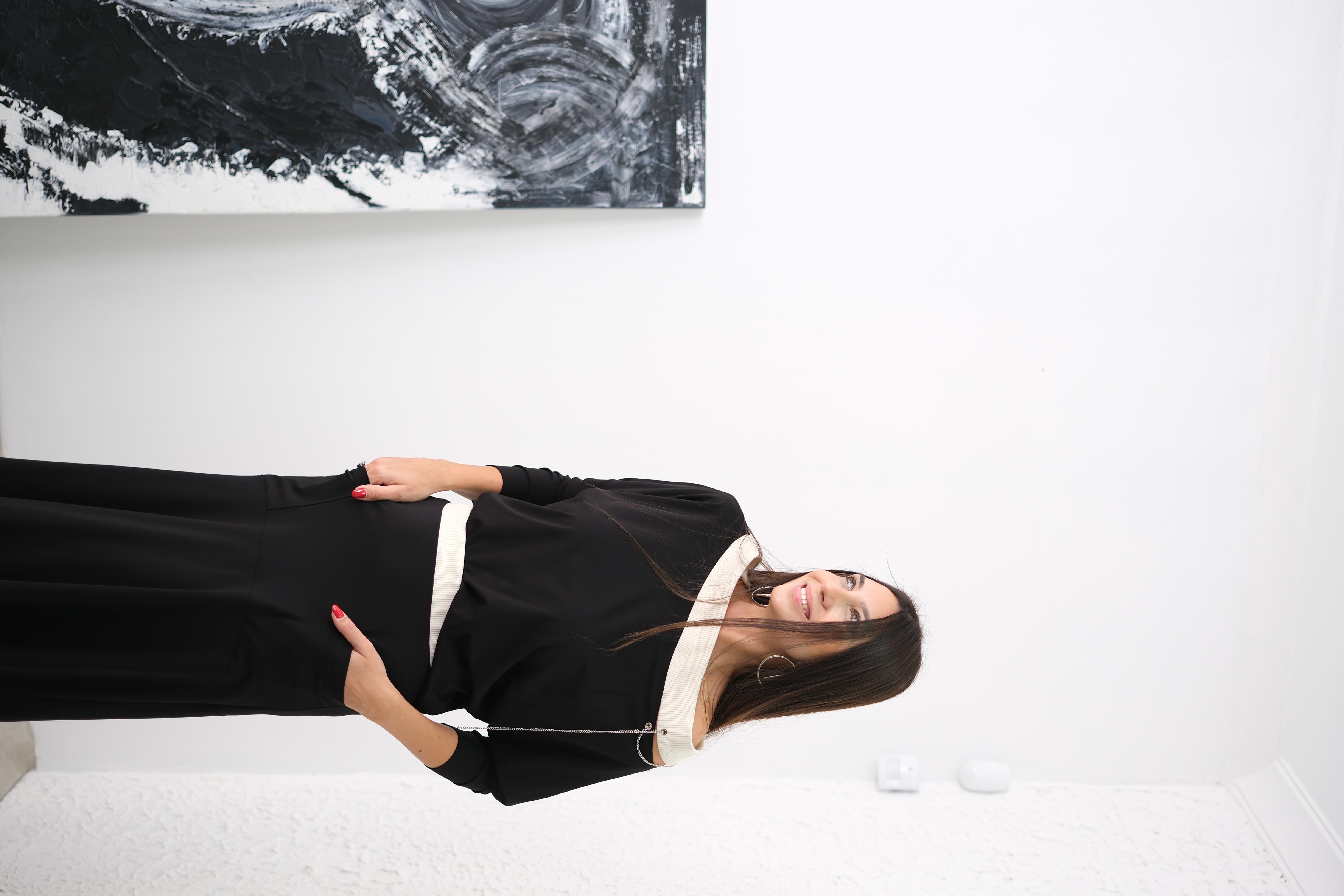 CENTY OMUZ DETAYLI SİYAH BLUZ