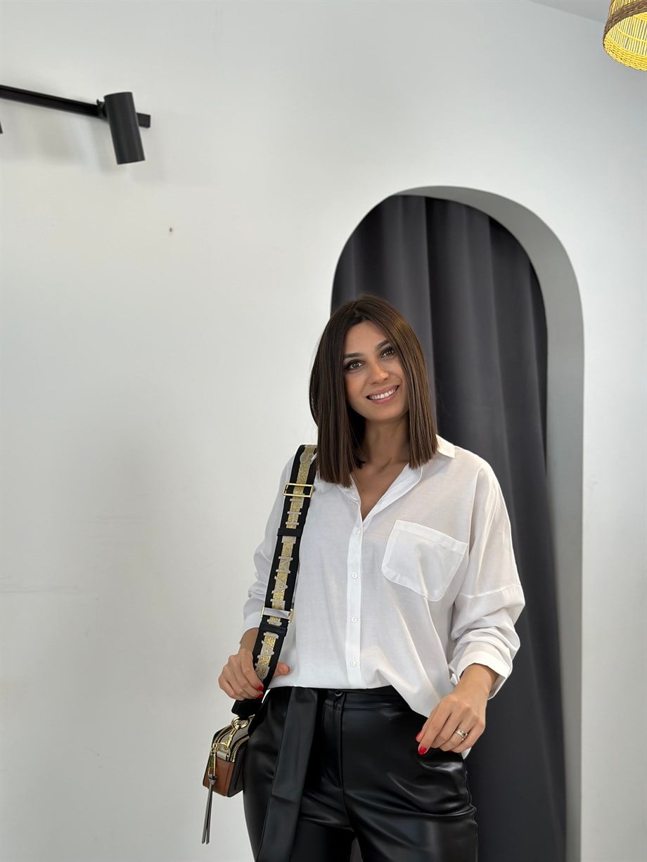 CREAM BEYAZ SALAŞ GÖMLEK