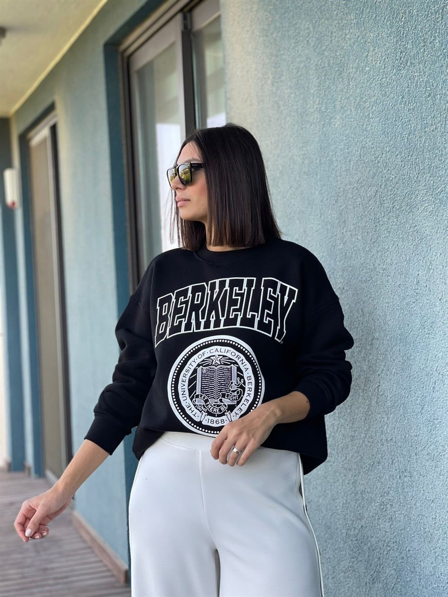 DARK BASKILI SİYAH SWEATSHIRT