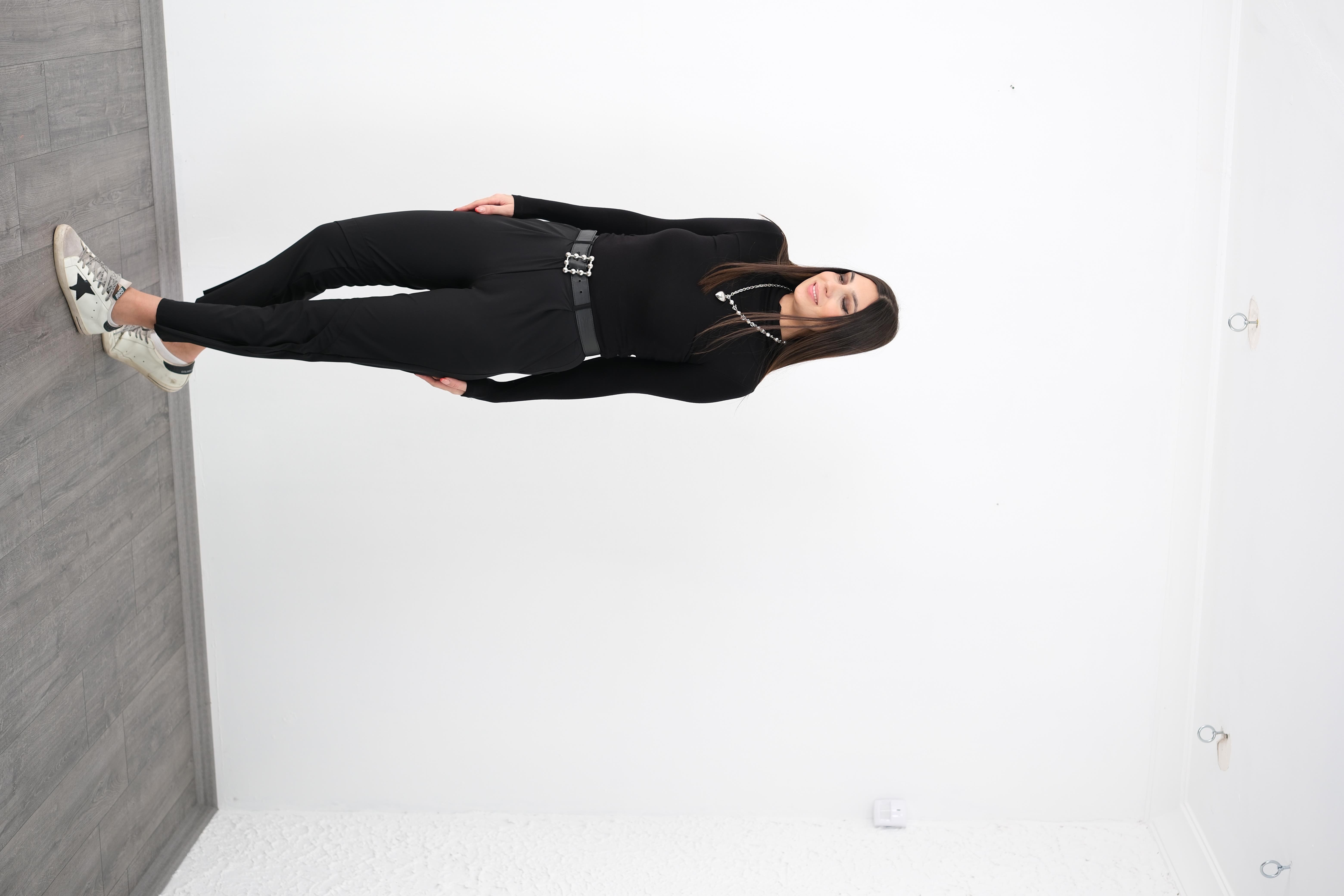 DENA PAÇA FERMUARLI SİYAH PANTOLON