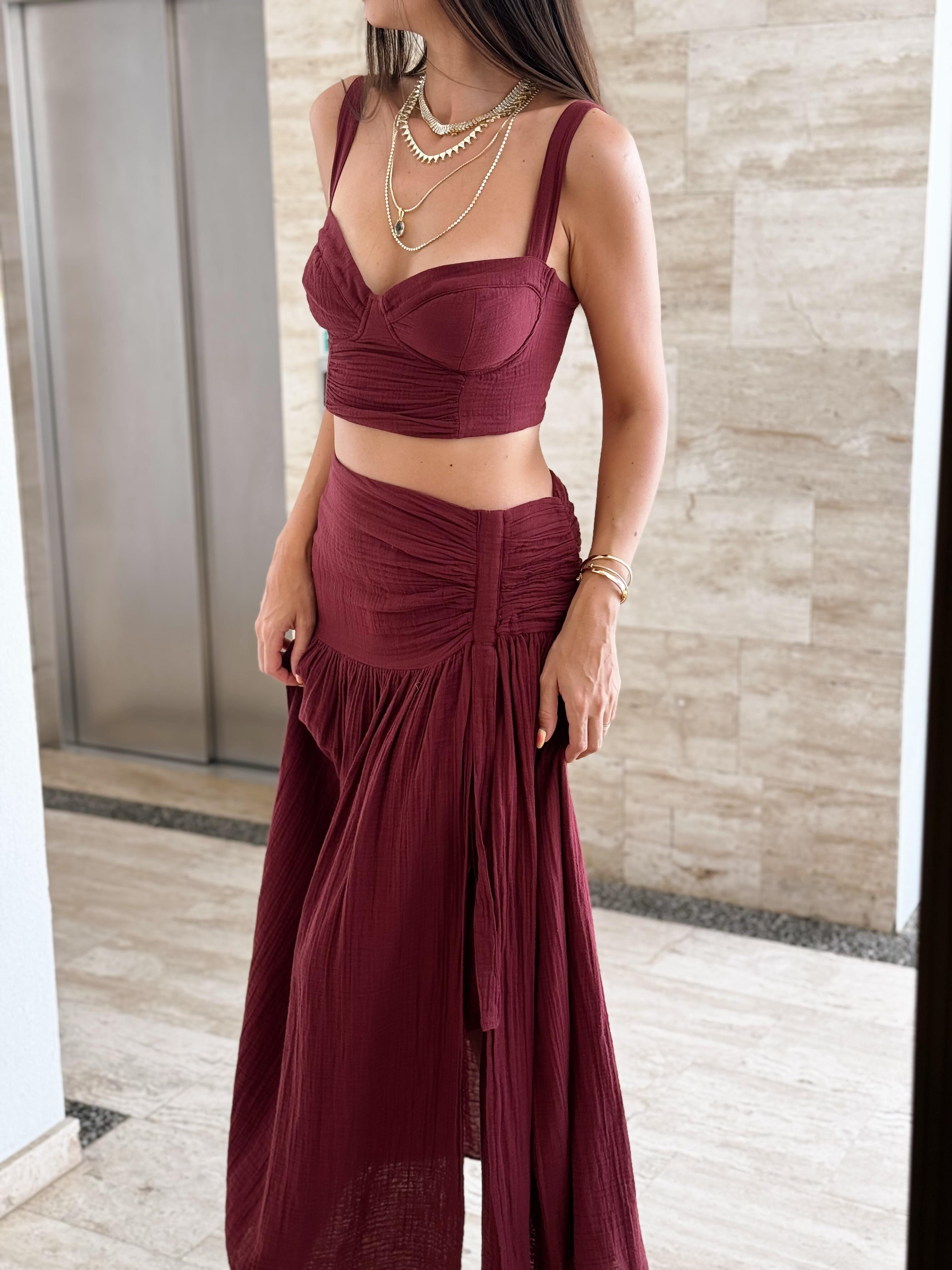 ELİZA BORDO ETEKLİ TAKIM