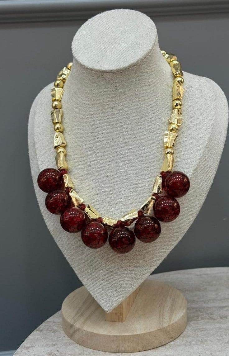 FASH KIRMIZI TOP GOLD KOLYE