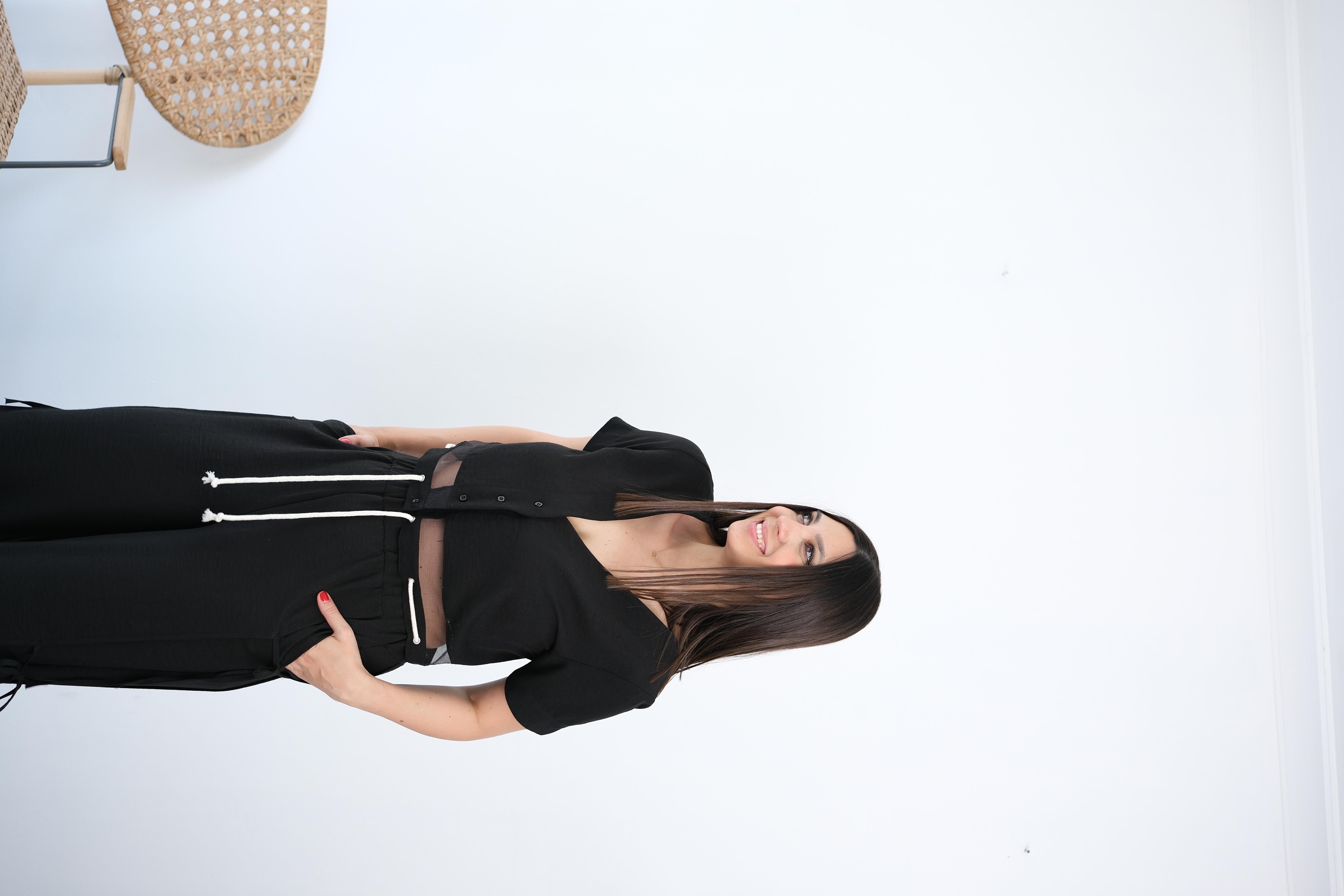 HENA SİYAH TASARIM BLUZ