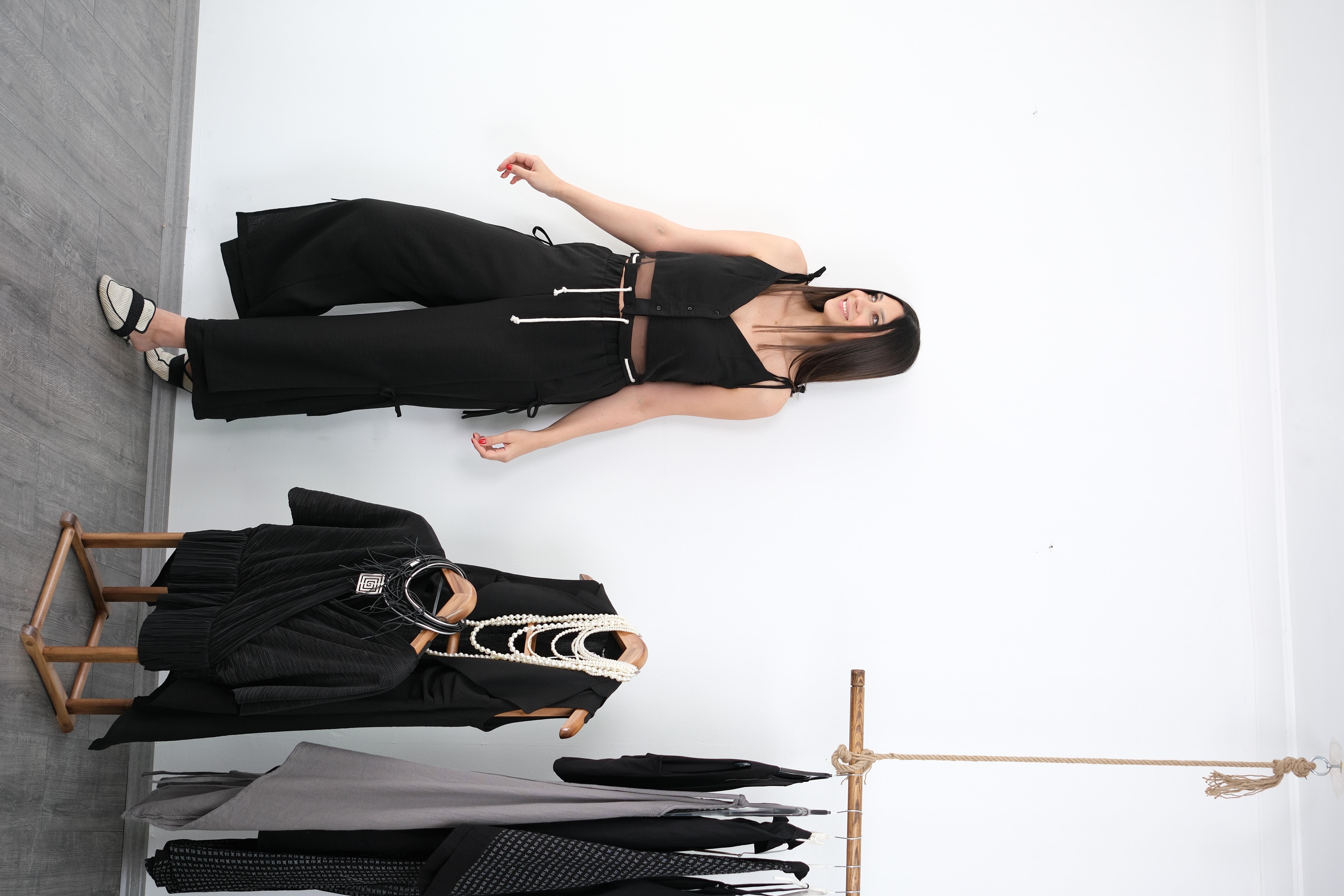 HENA SİYAH TASARIM PANTOLON