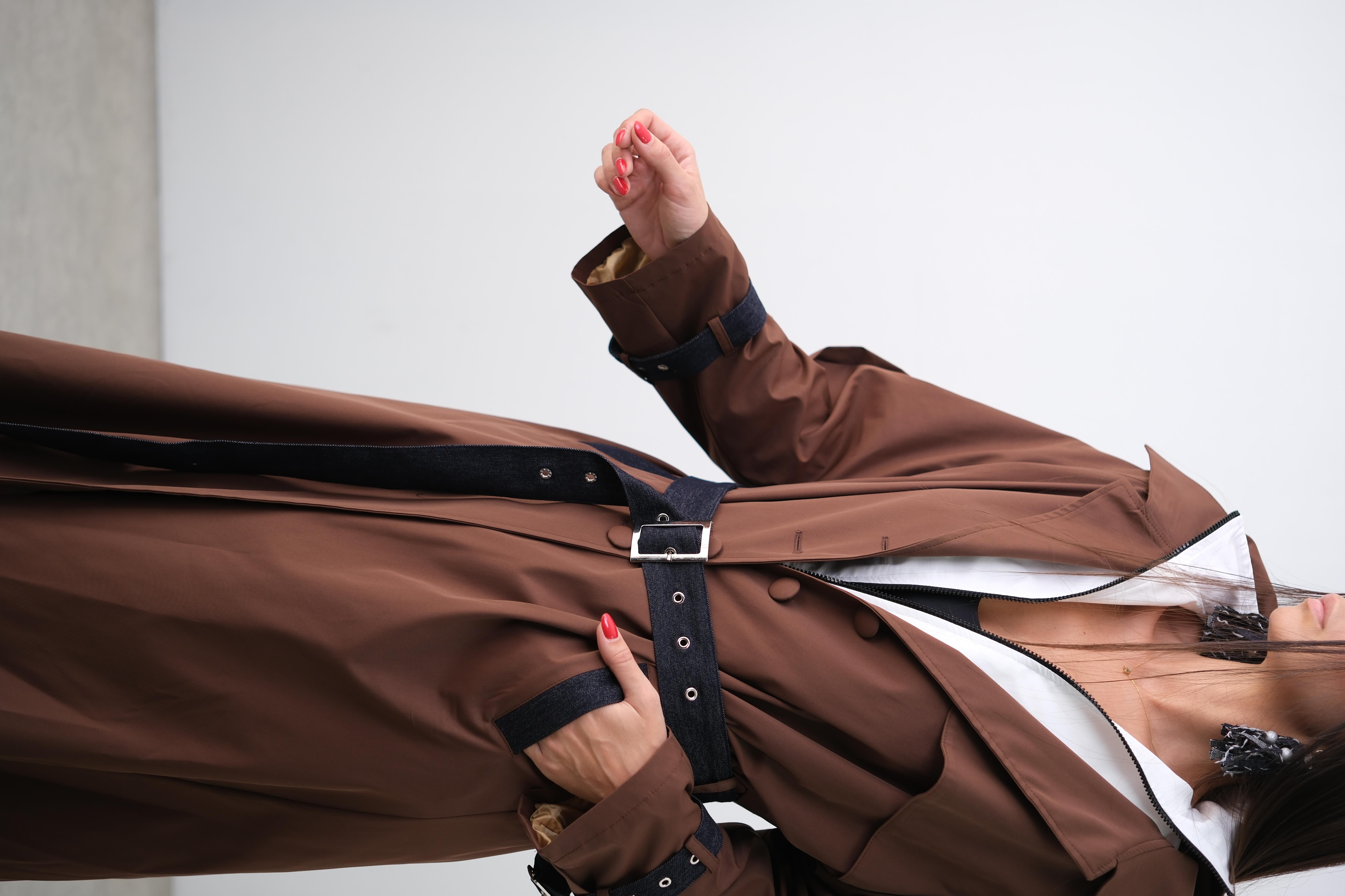 JENA JEAN DETAYLI KAHVE TRENÇKOT