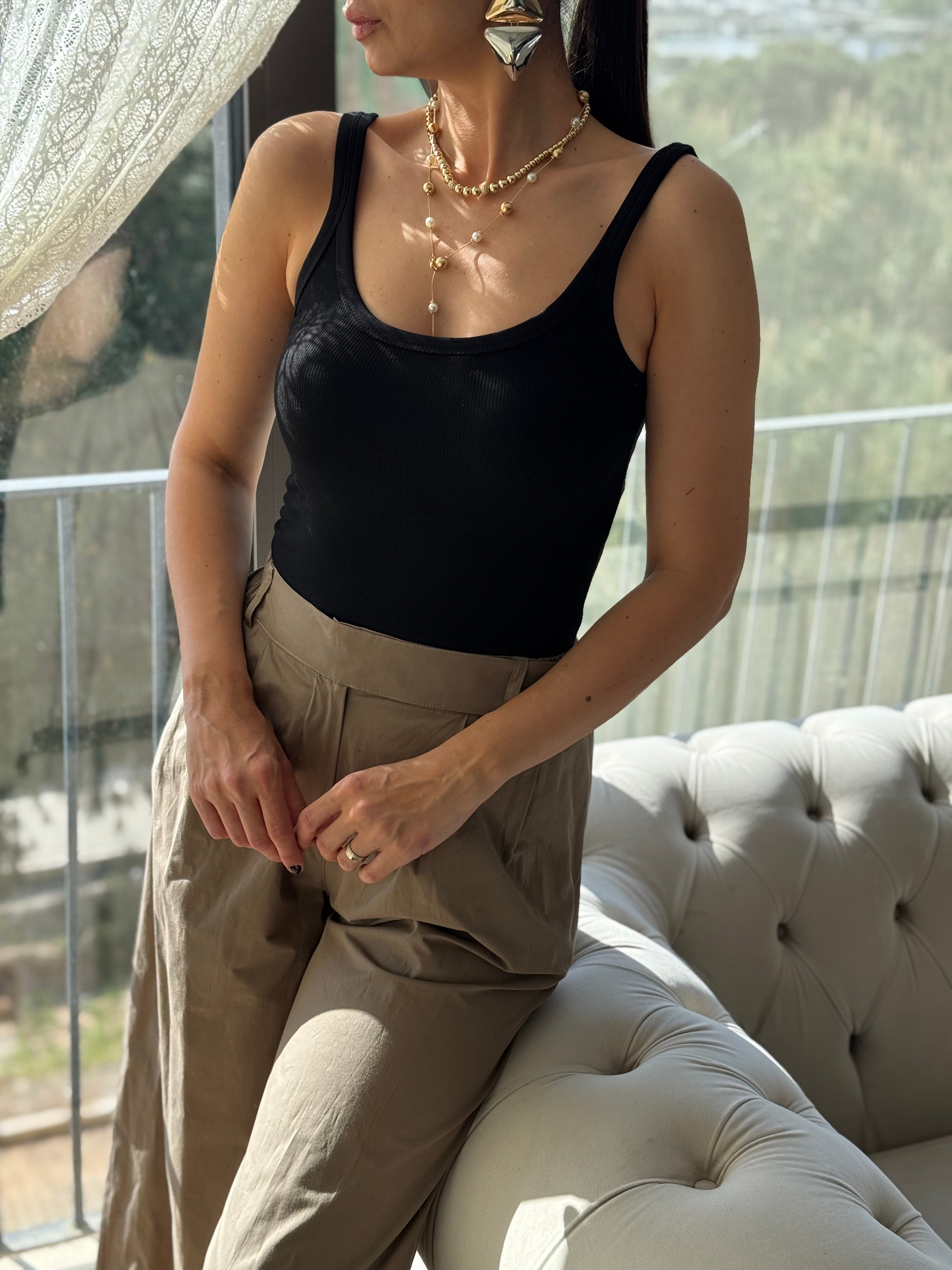 KASİ FİTİLLİ SİYAH ATLET