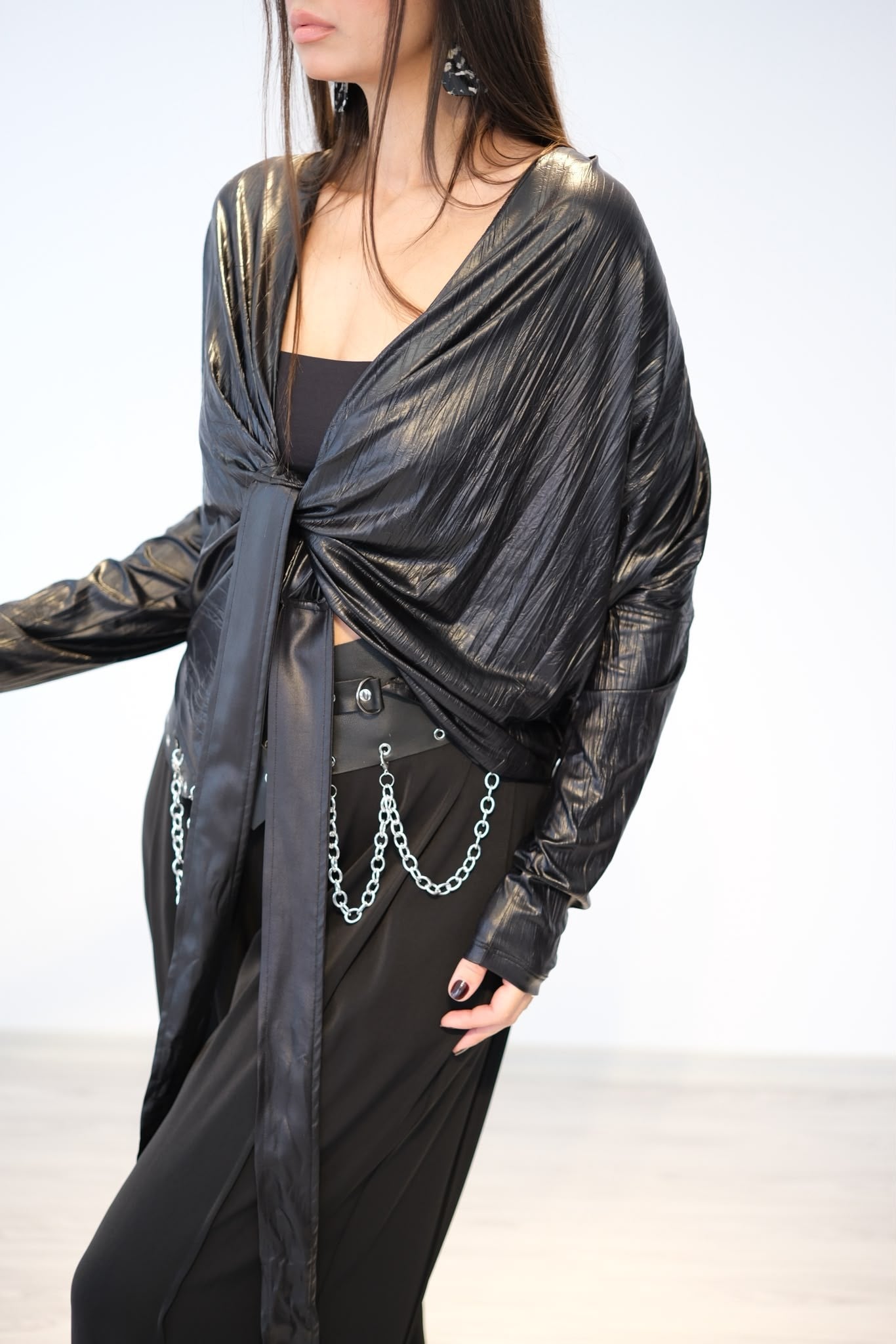 LOFT MUSE KRUVAZE SİYAH BLUZ