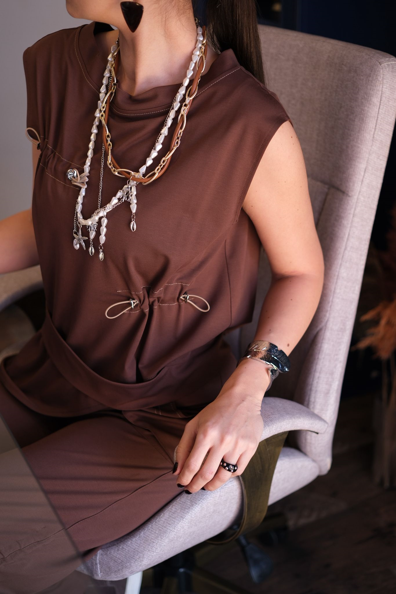 MAİSON KAHVE TASARIM BLUZ