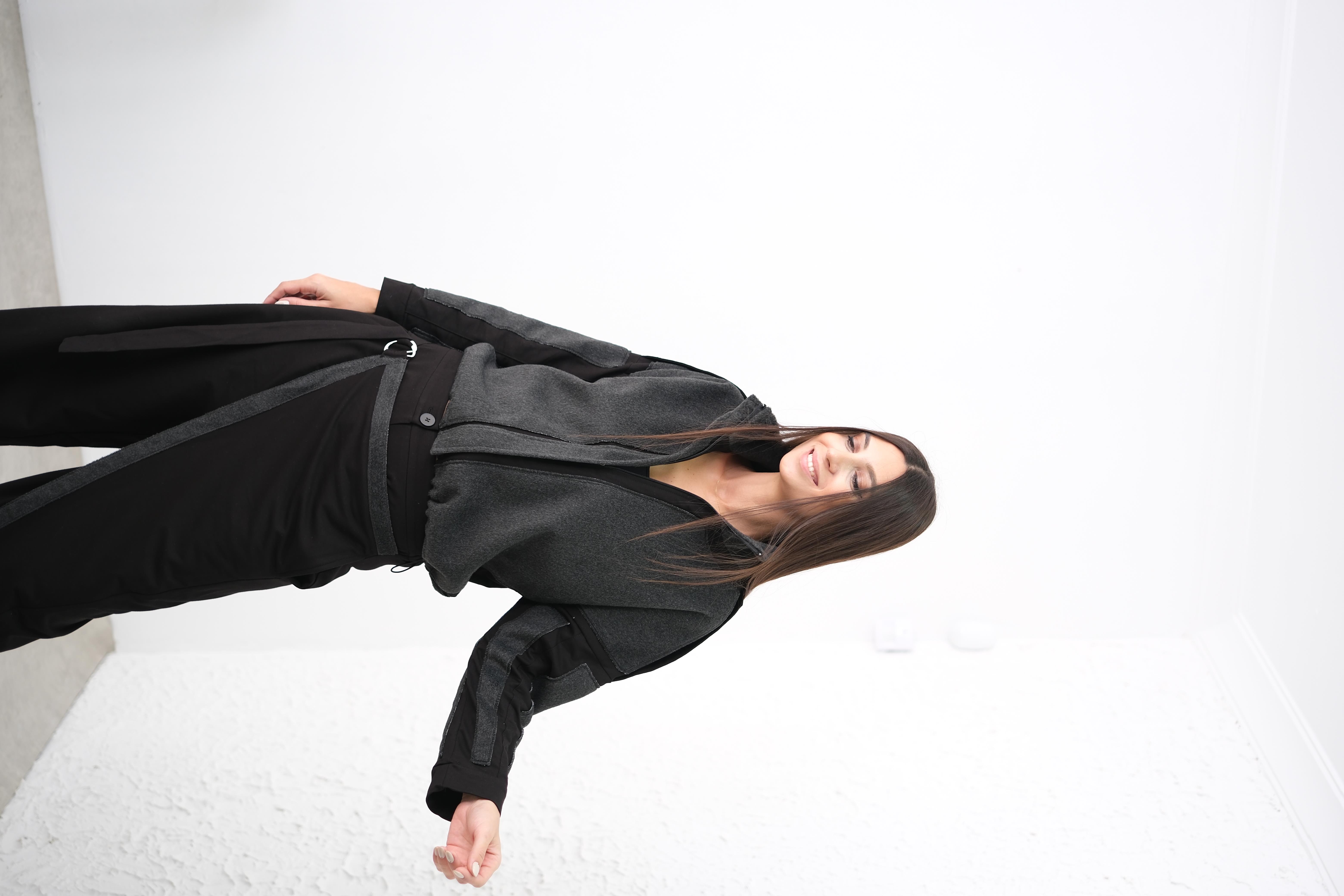 MARTA ANTRASİT DETAYLI CEKET