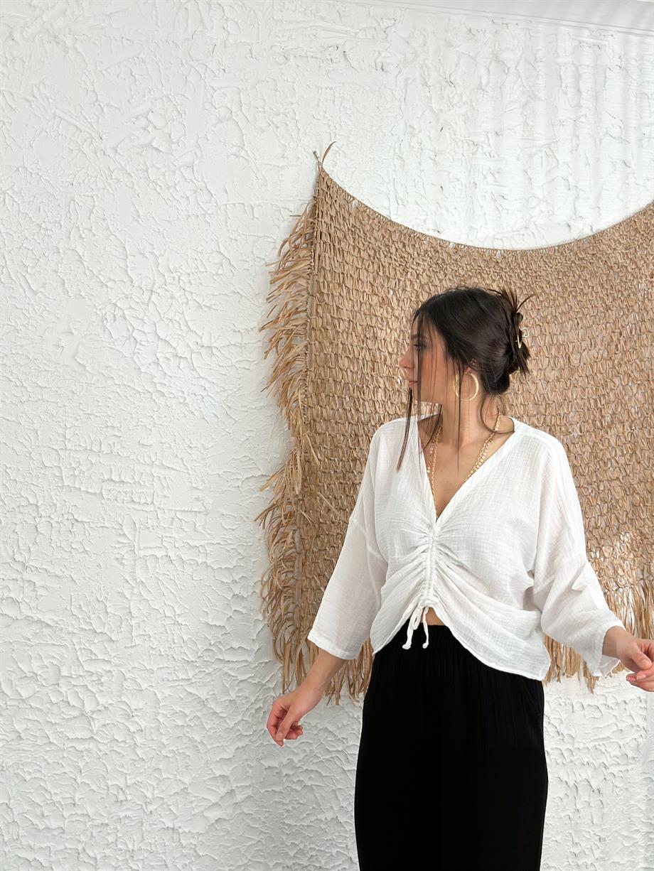 MATİLDA BEYAZ MÜSLİN BLUZ