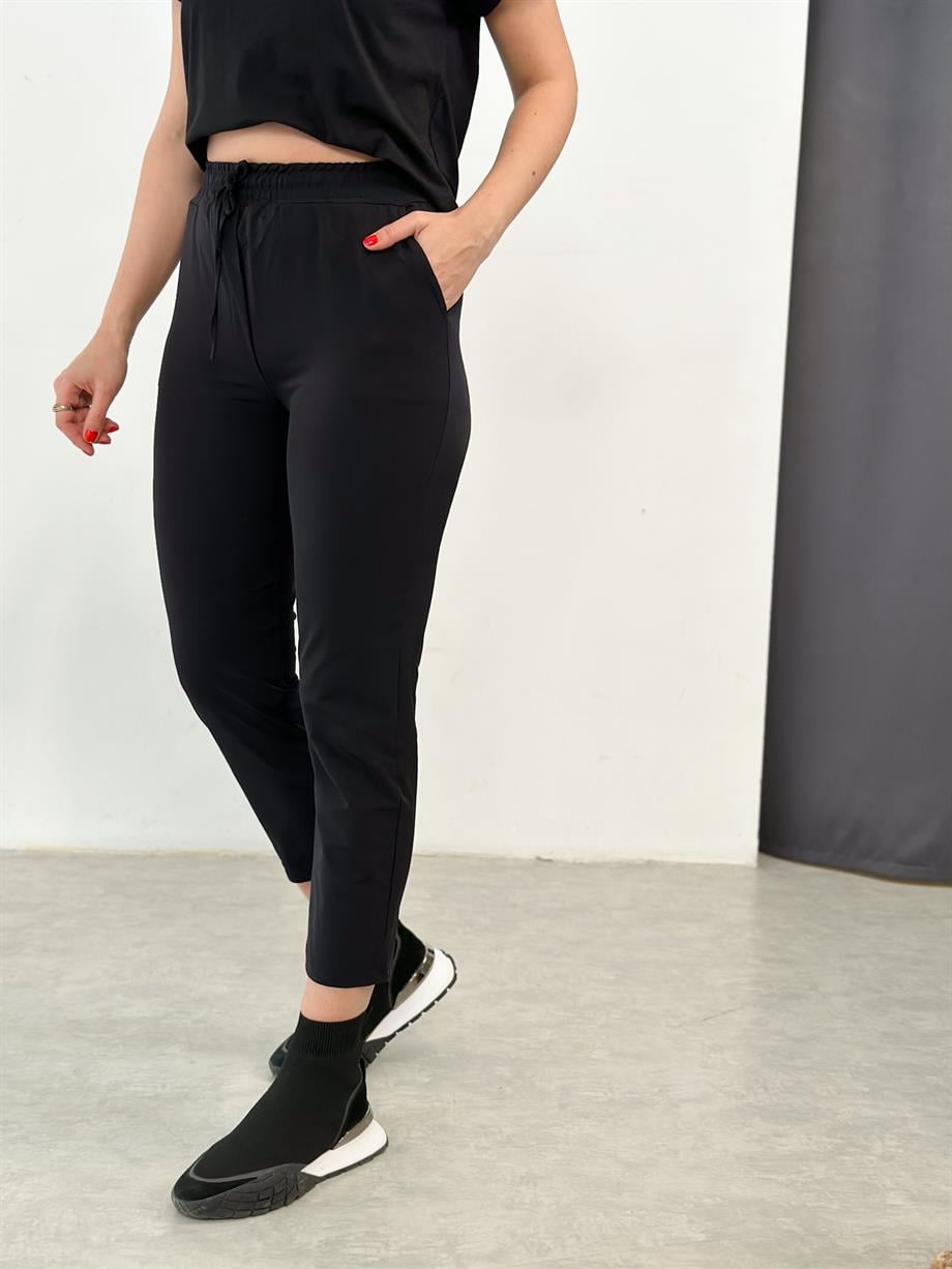 MESHA SİYAH RAHAT PANTOLON