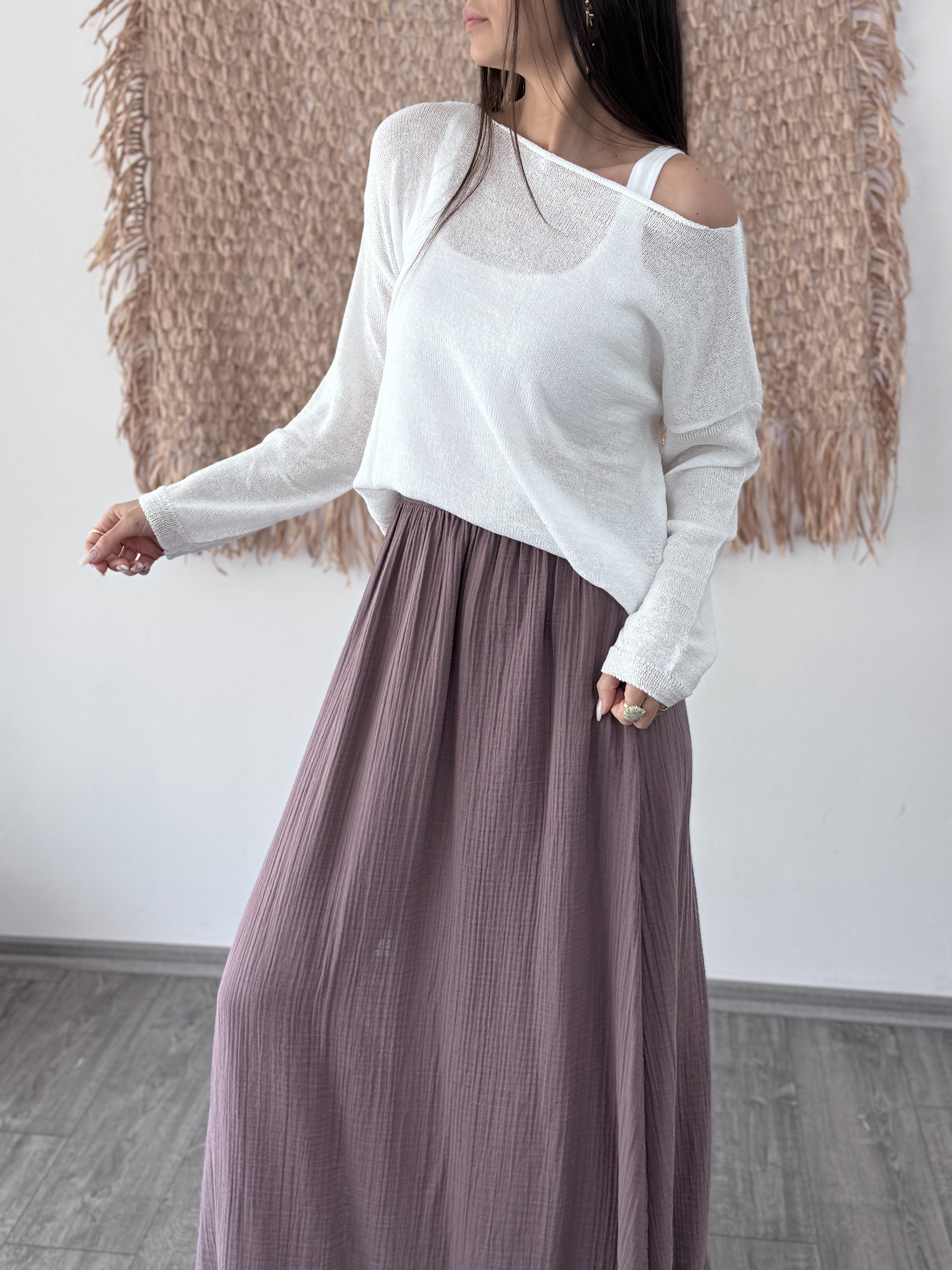 METİS YIRTMAÇLI MÜRDÜM MÜSLİN ETEK