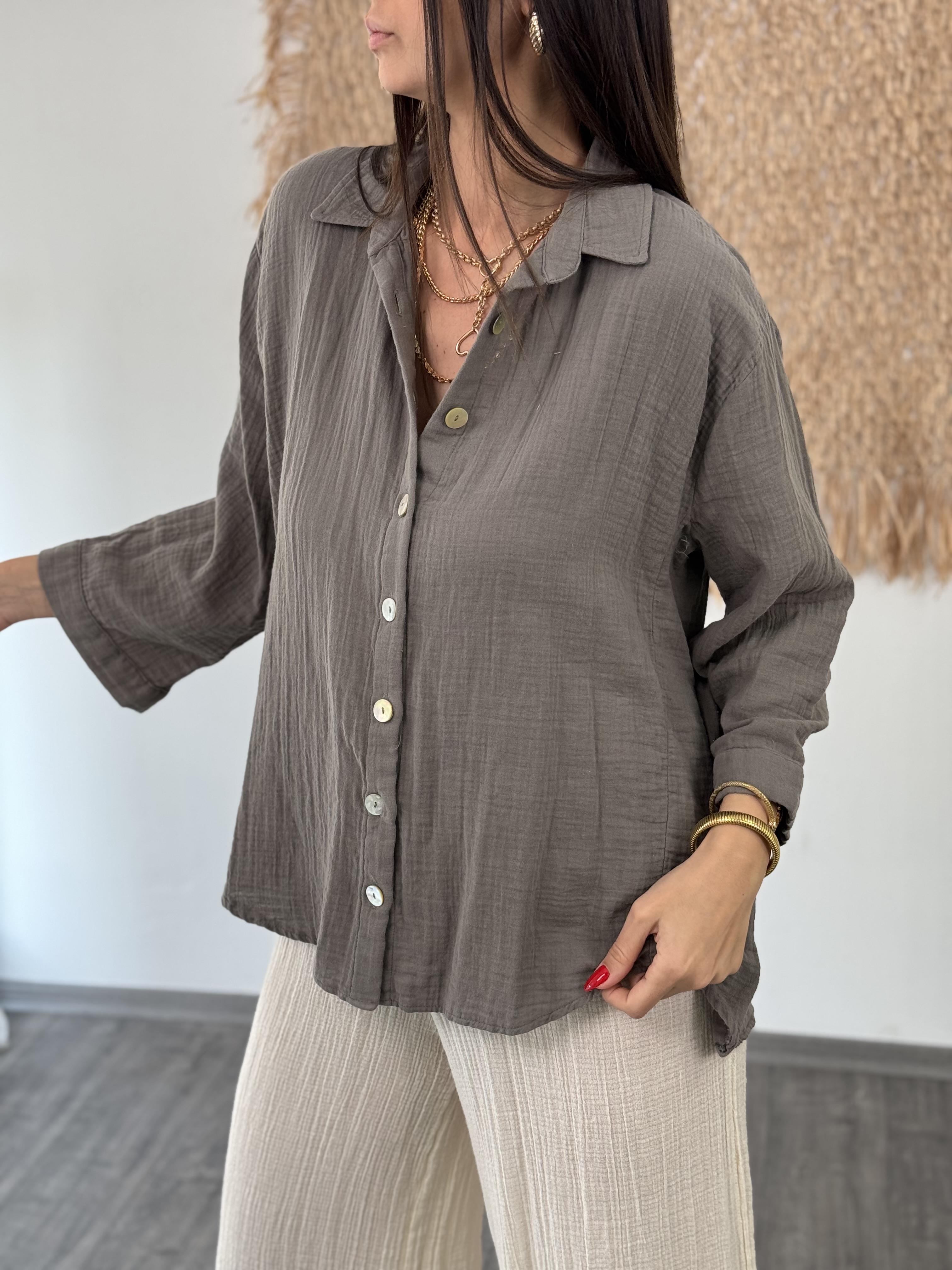 MİNSK ANTRASİT MÜSLİN GÖMLEK