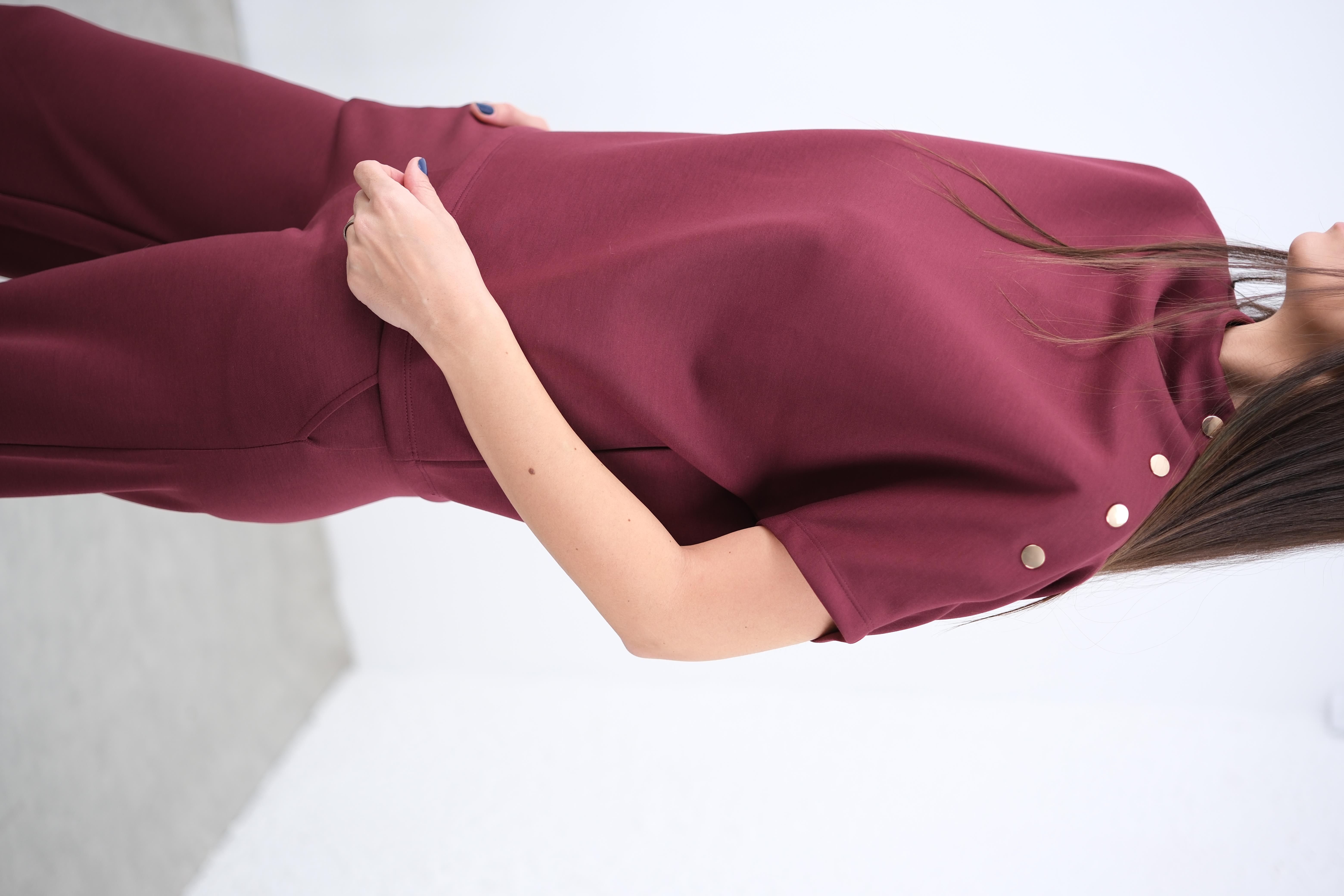 MON ALE YAKA ÇITÇITLI BORDO BLUZ