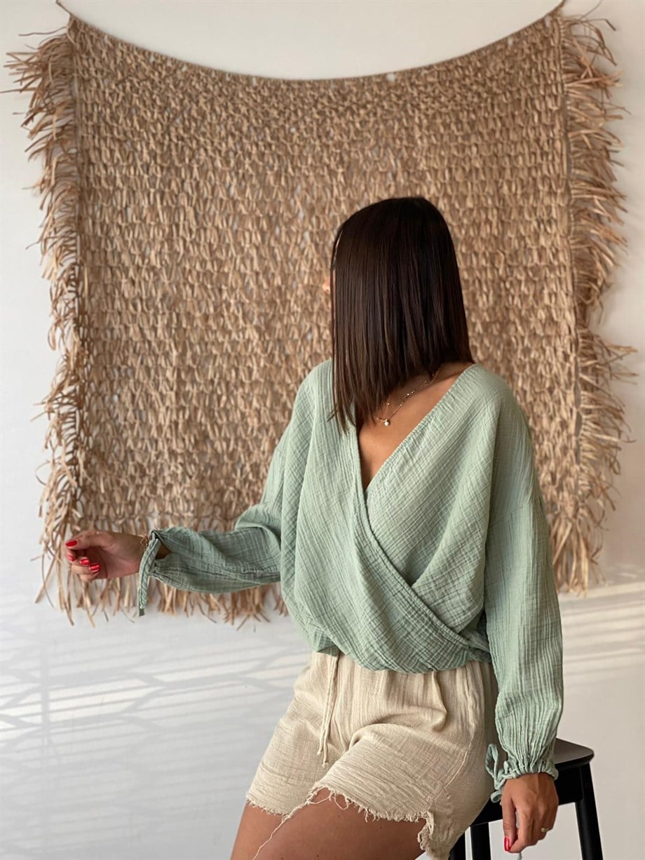 NAPORTEN MİNT MÜSLİN BLUZ