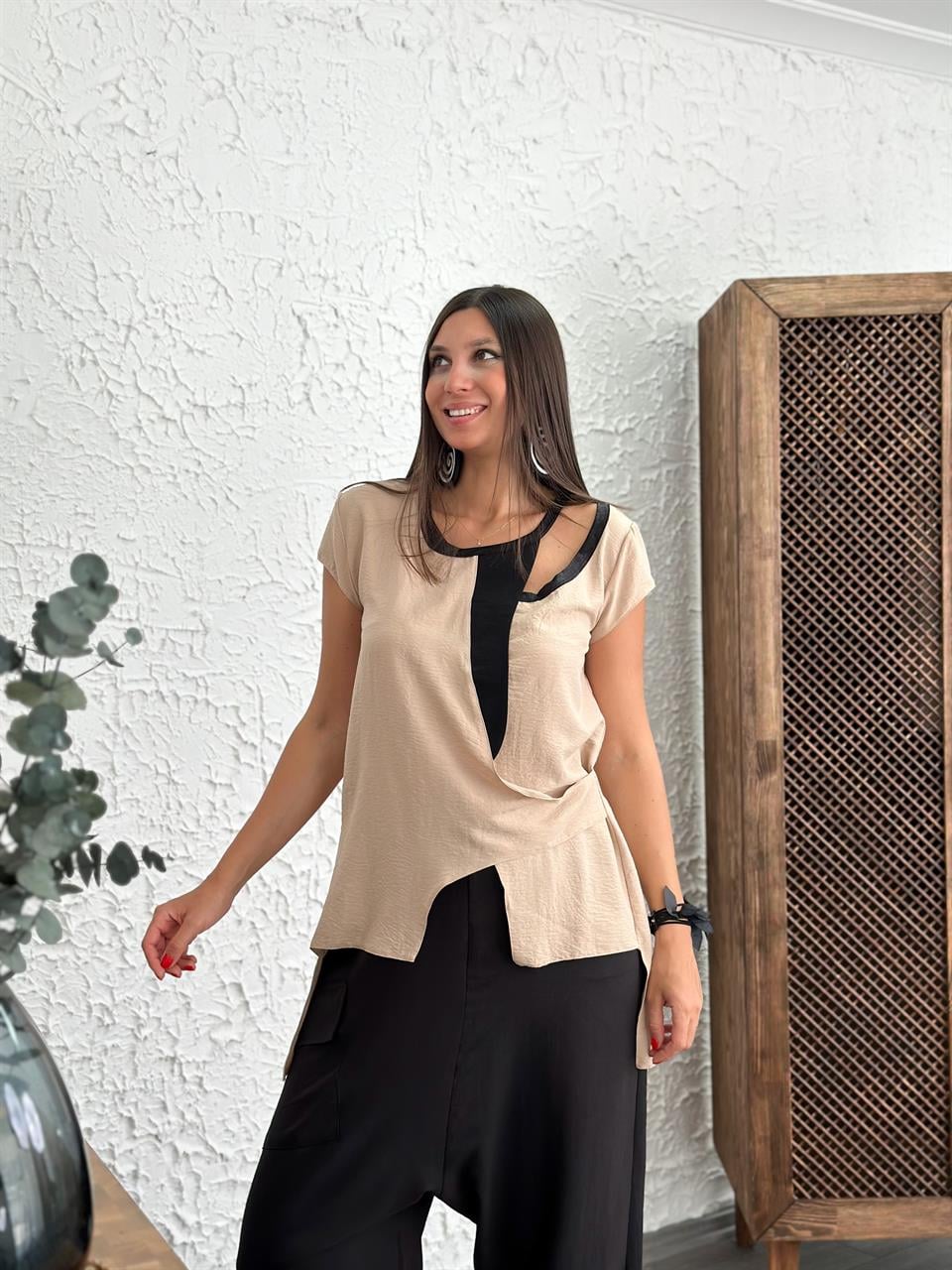 NİCE CAMEL TASARIM BLUZ