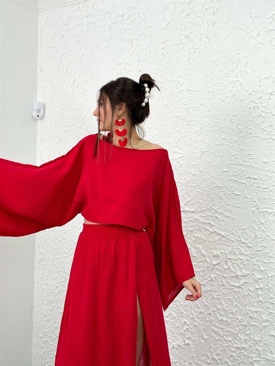 OLİVA VİŞNE MÜSLİN TOP