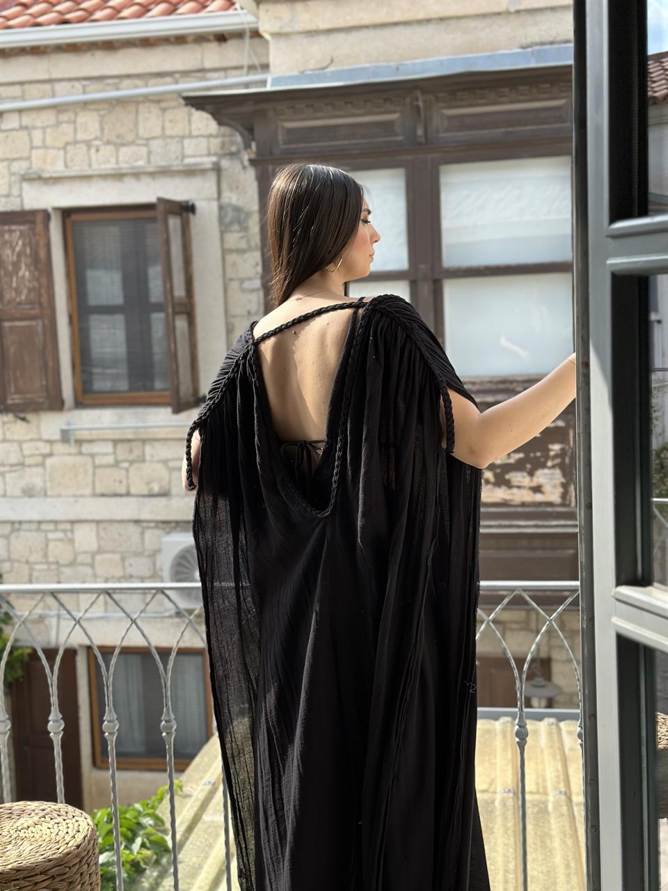 PALAMOS SİYAH  KİMONO