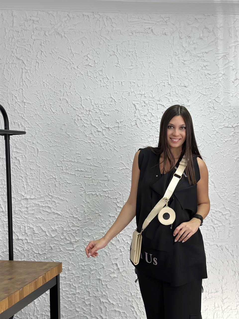 PARLAN DERİ KREM ÇANTA